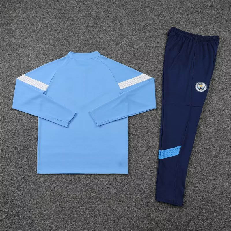 2022/2023 Manchester City Half-Pull Training Suit Blue Football Shirt 1:1 Thai Quality Set
