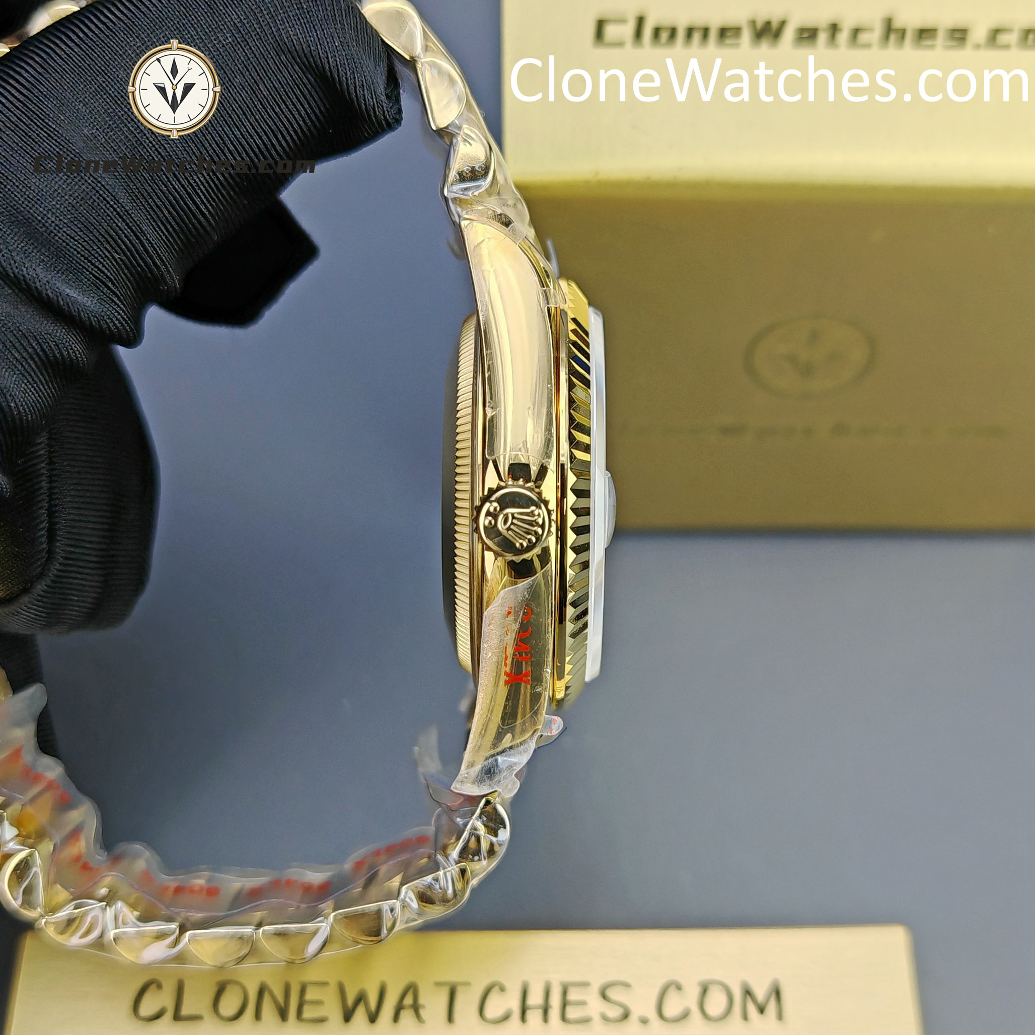 Rolex Super Clone Watches 1:1 Day Date 18K Gold White Dial 36mm m128238-0081 3255 Movement