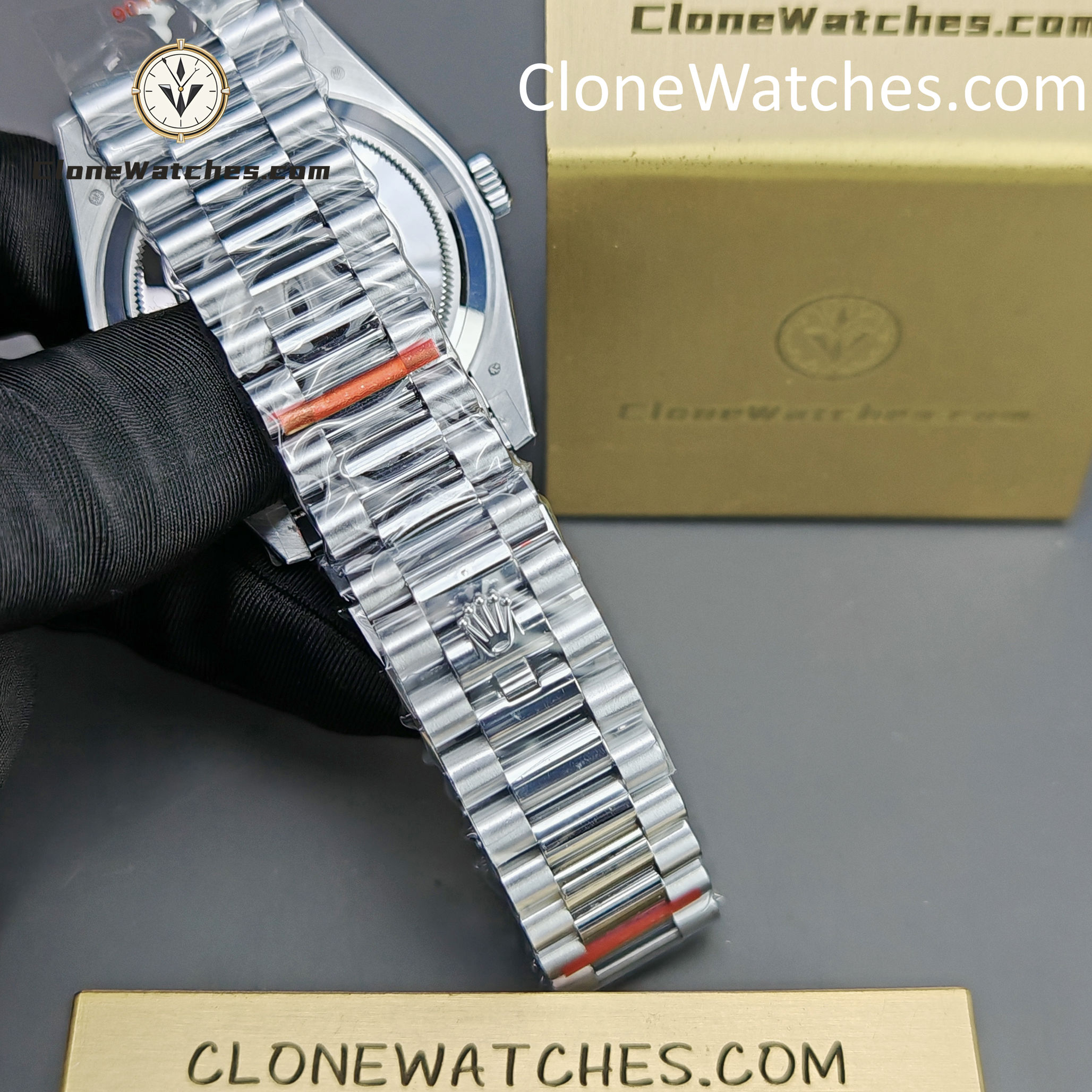 Rolex Super Clone Watches 1:1 Day Date Black Diamond Dial 40mm m228236-0004 3255 Movement