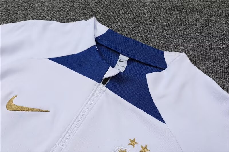 2022/2023 France half-pull training uniform white football shirt suit