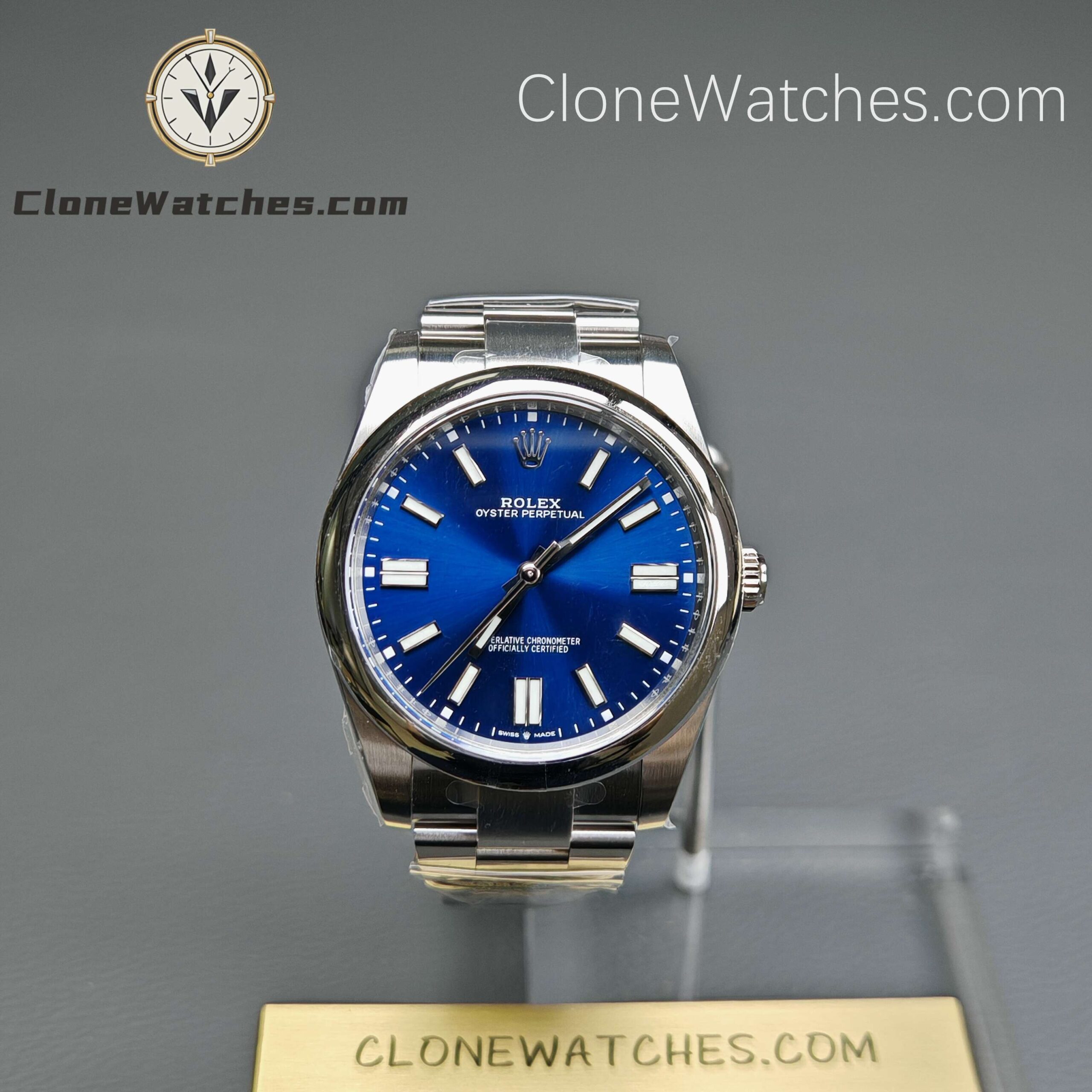 Rolex Super Clone Watches 1:1 Oyster Perpetual Blue Dial 41MM m124300-0003 3230 Movement