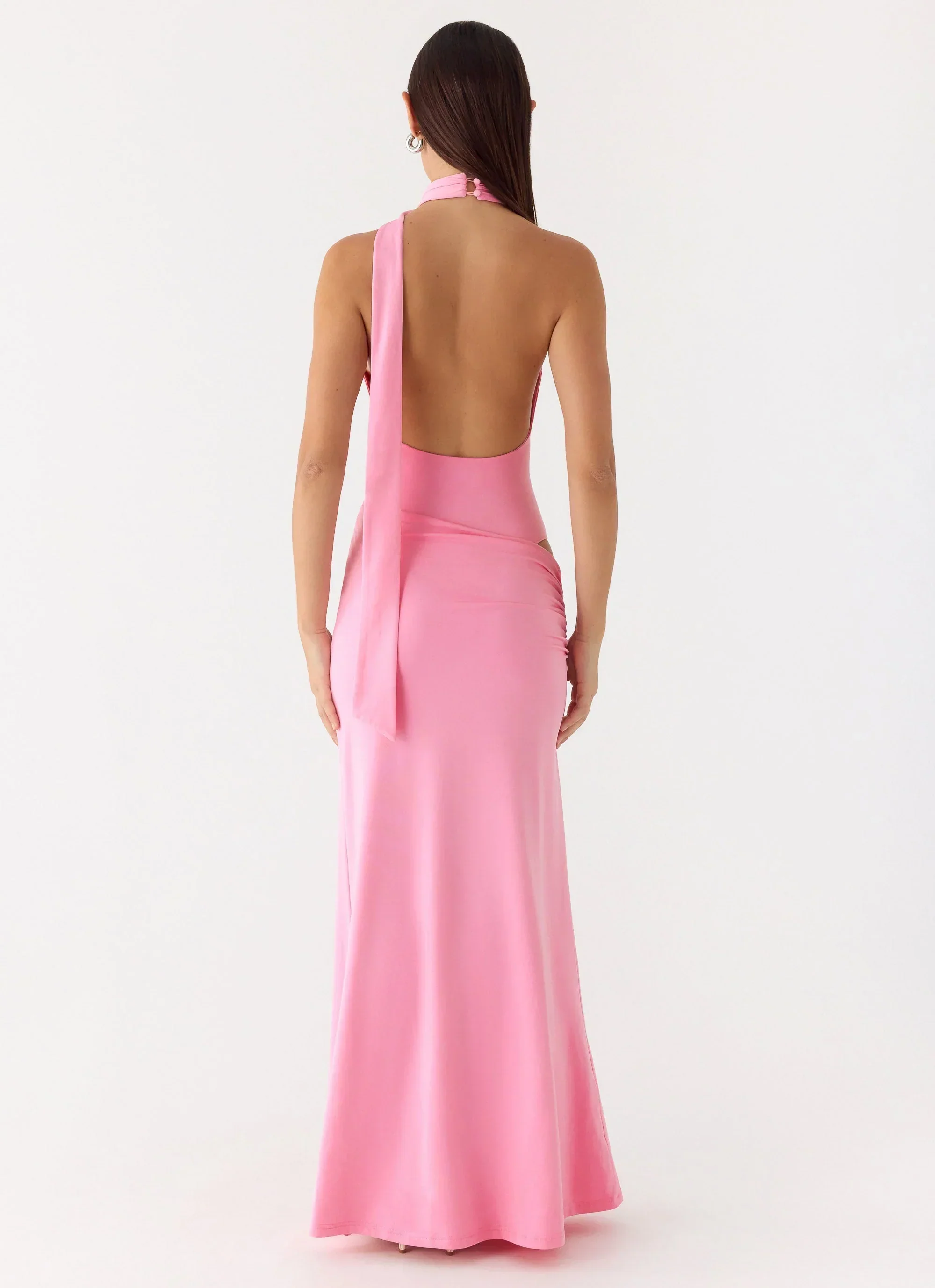 On My Way Bodysuit Maxi Dress - Pink