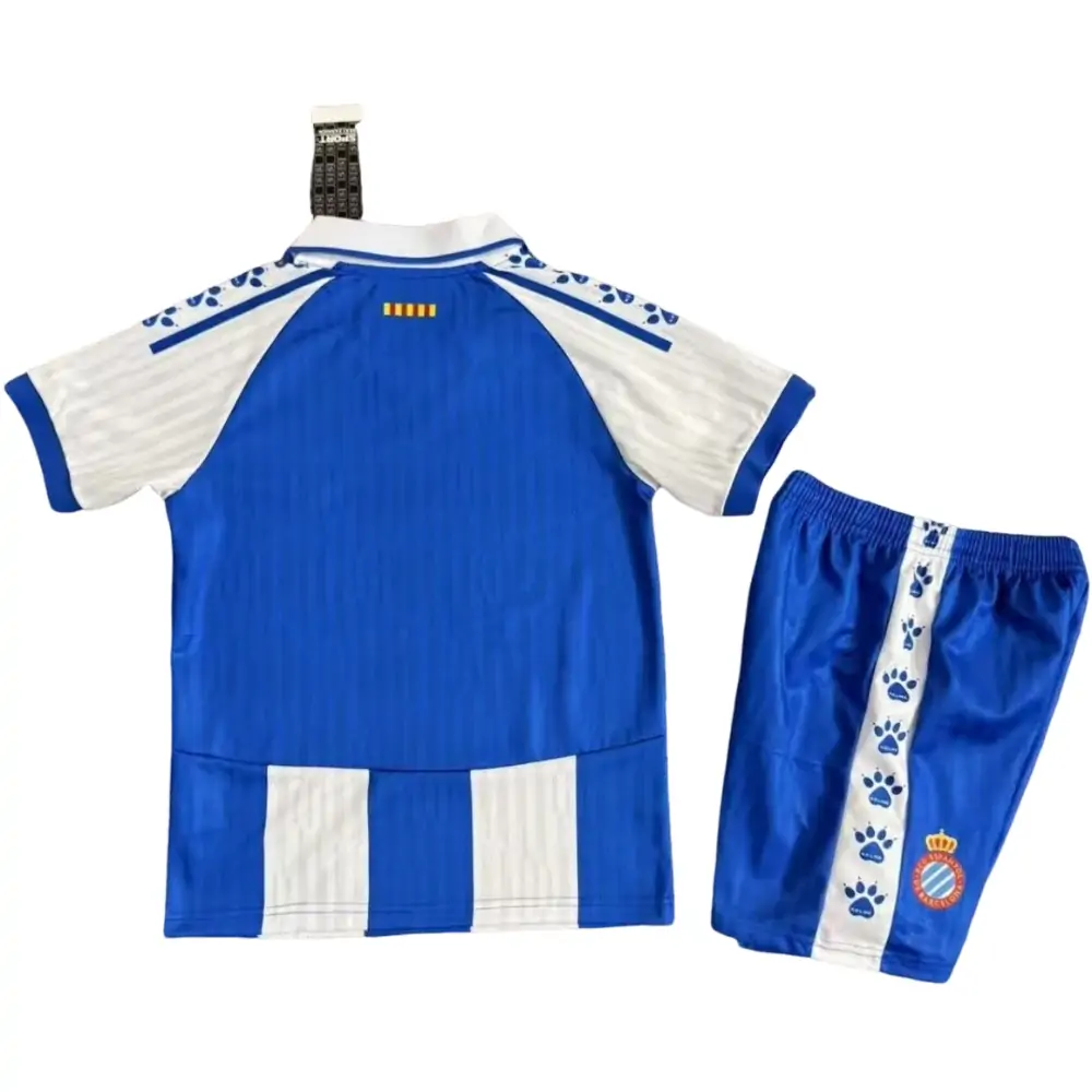 2025-26 Espanyol Home Shirt Jersey - Children's suit Fans Edition