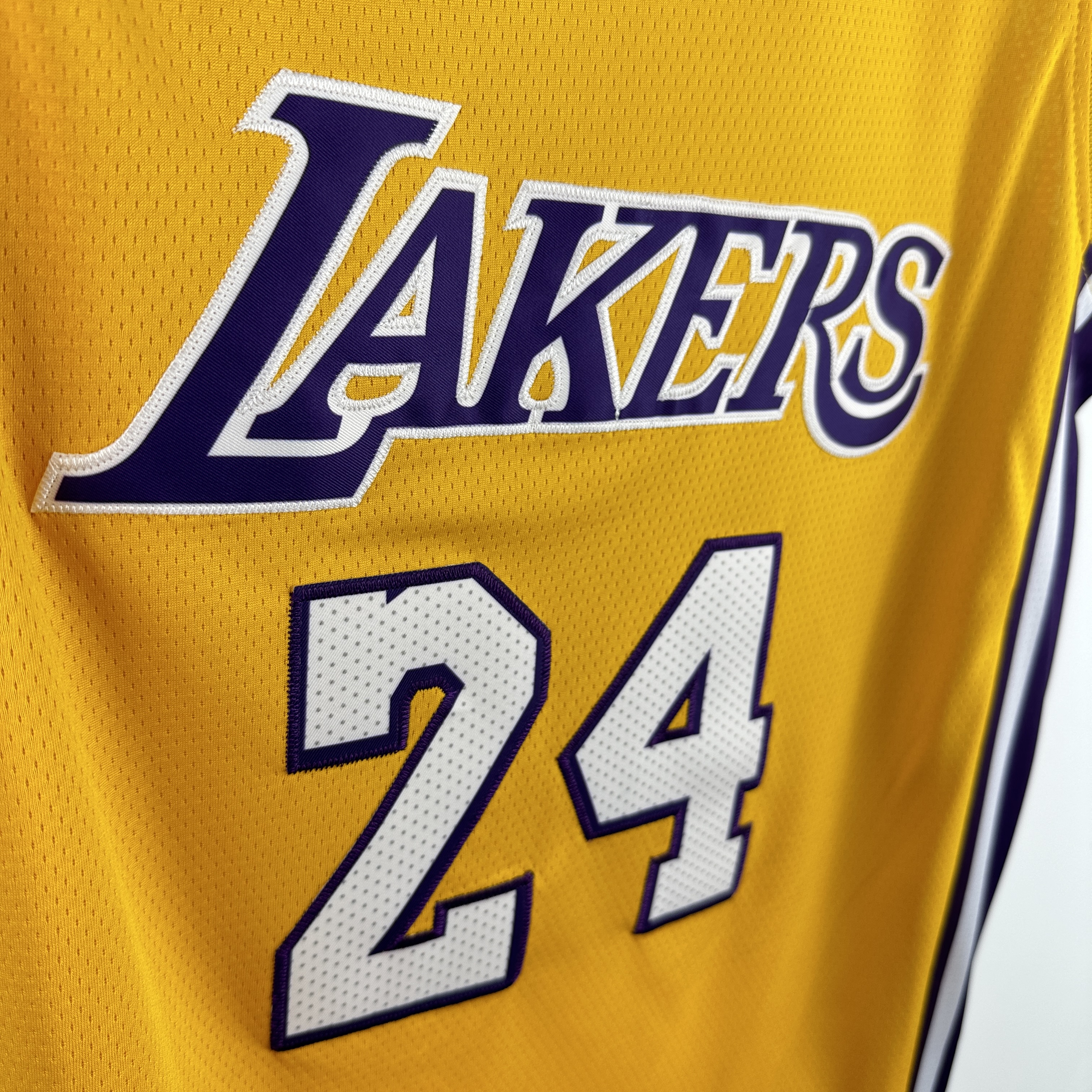 Embroidered Lakers V-neck Yellow No. 24 Kobe