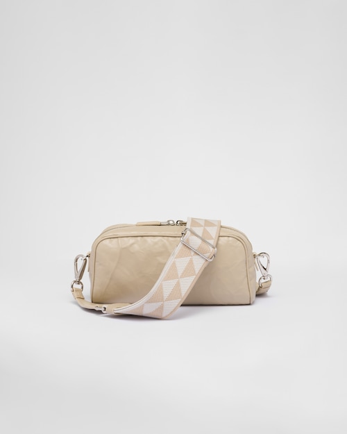 复制Prada Nappa antique leather multi-pocket shoulder bag - Desert Beige