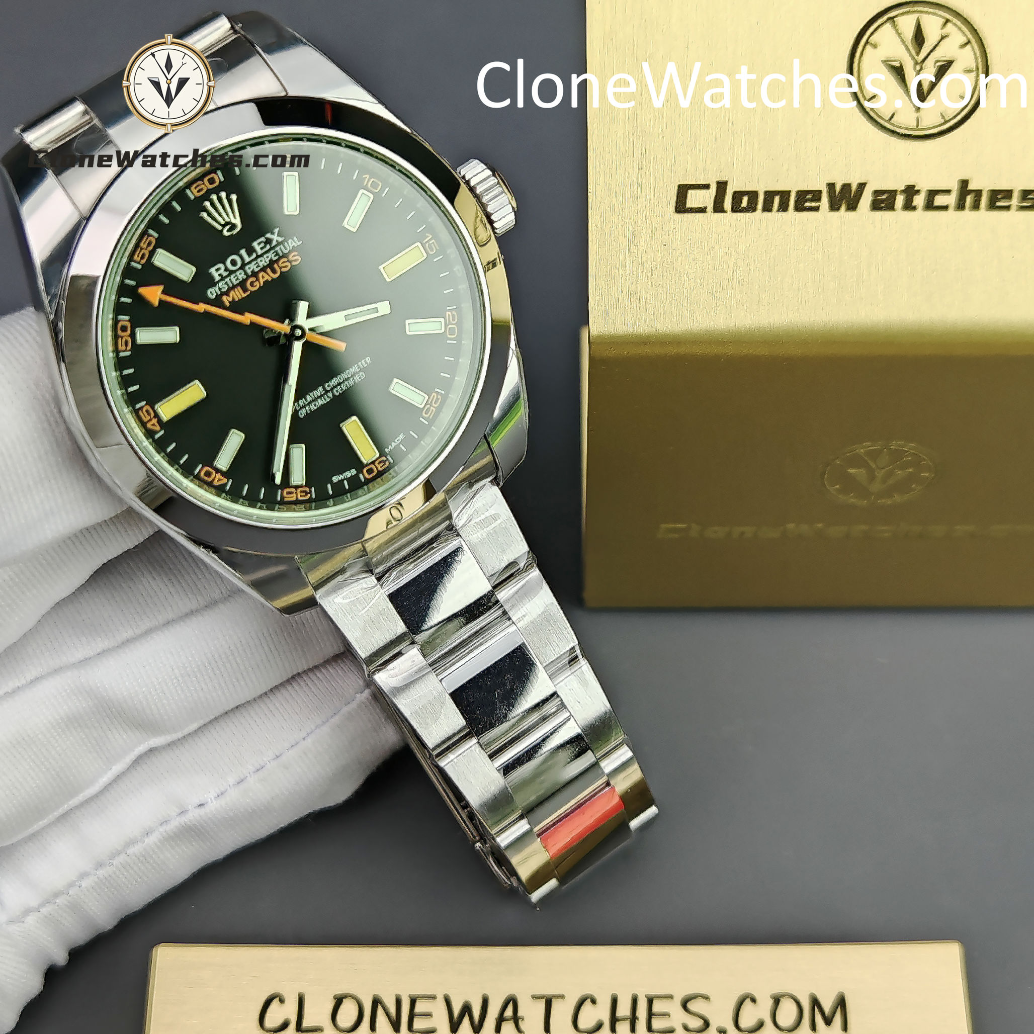 Rolex Super Clone Watches 1:1 Milgauss Black Dial M116400GV-0001 3131 Movement