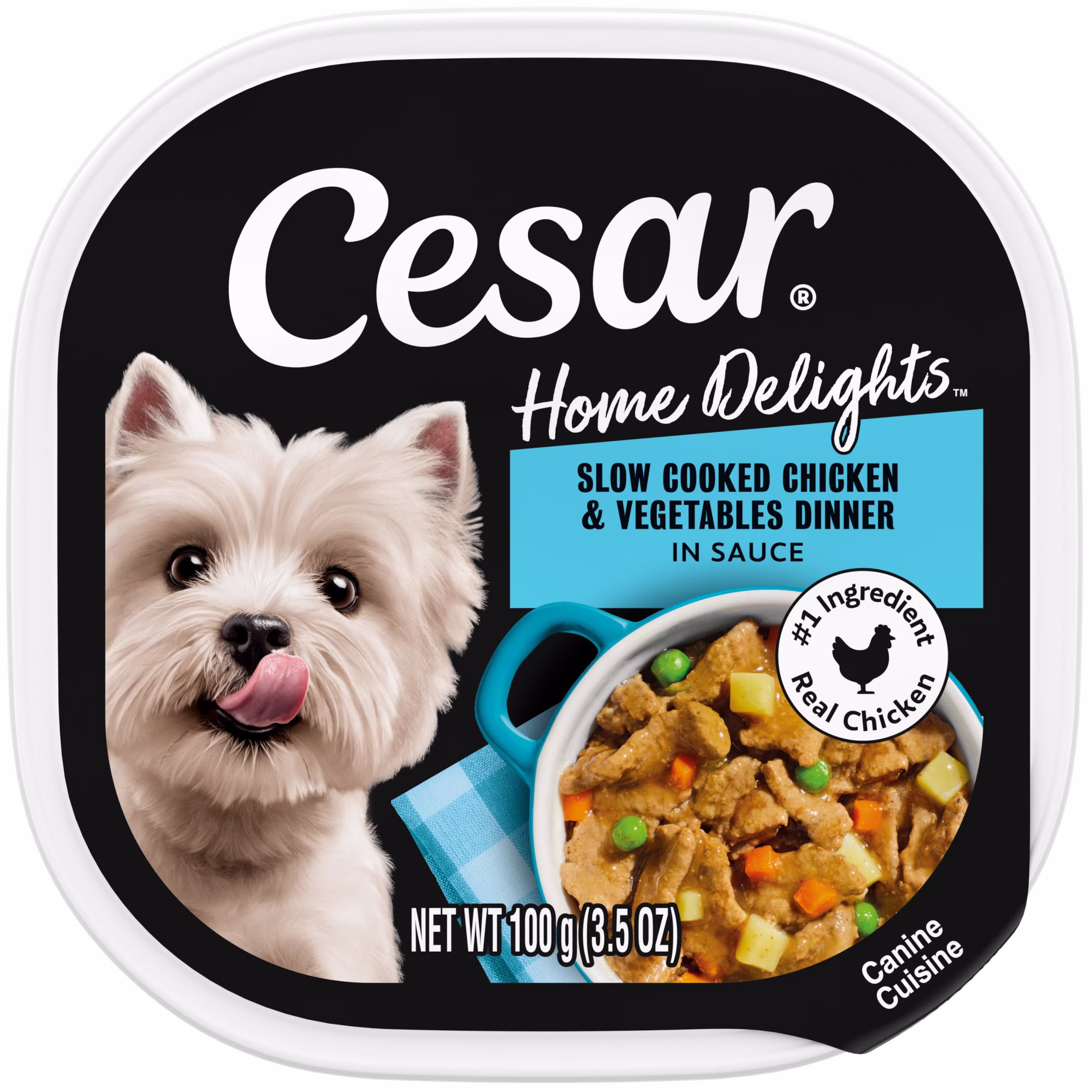 Cesar Home Delights Adult Wet Dog Food, Slow Cooked Chicken & Vegetables Dinner in Sauce