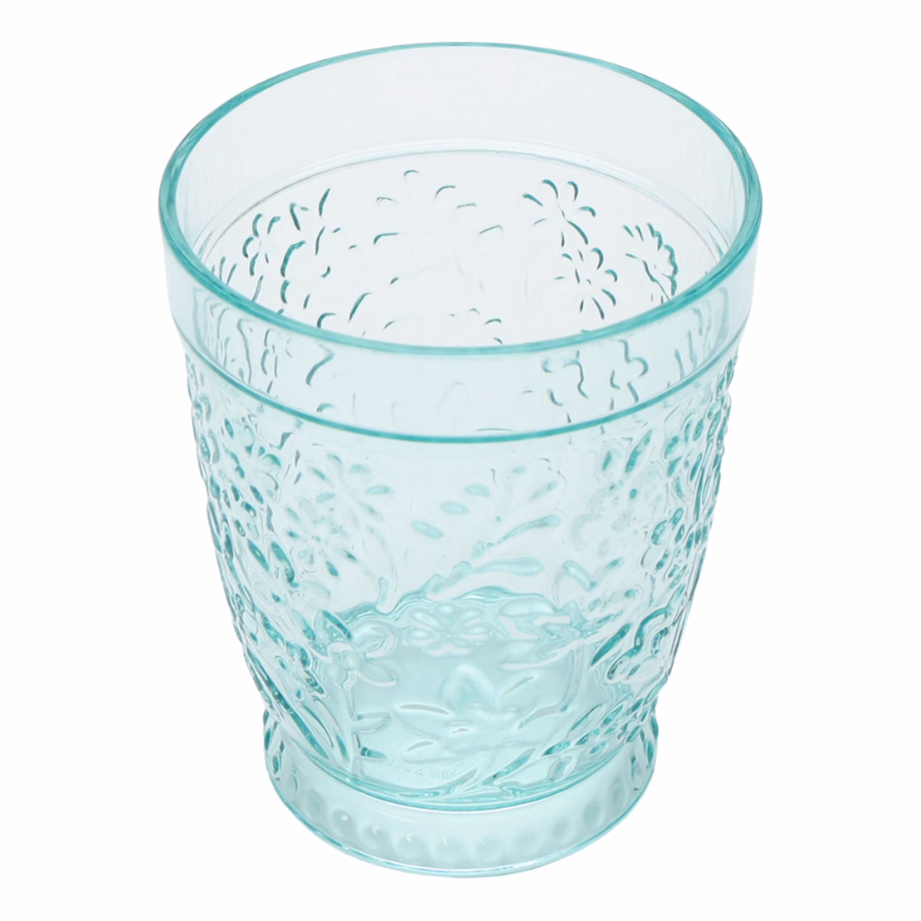 (2 pack) The Pioneer Woman Ditsy 16 oz Embossed Tritan Plastic Tumbler, Teal