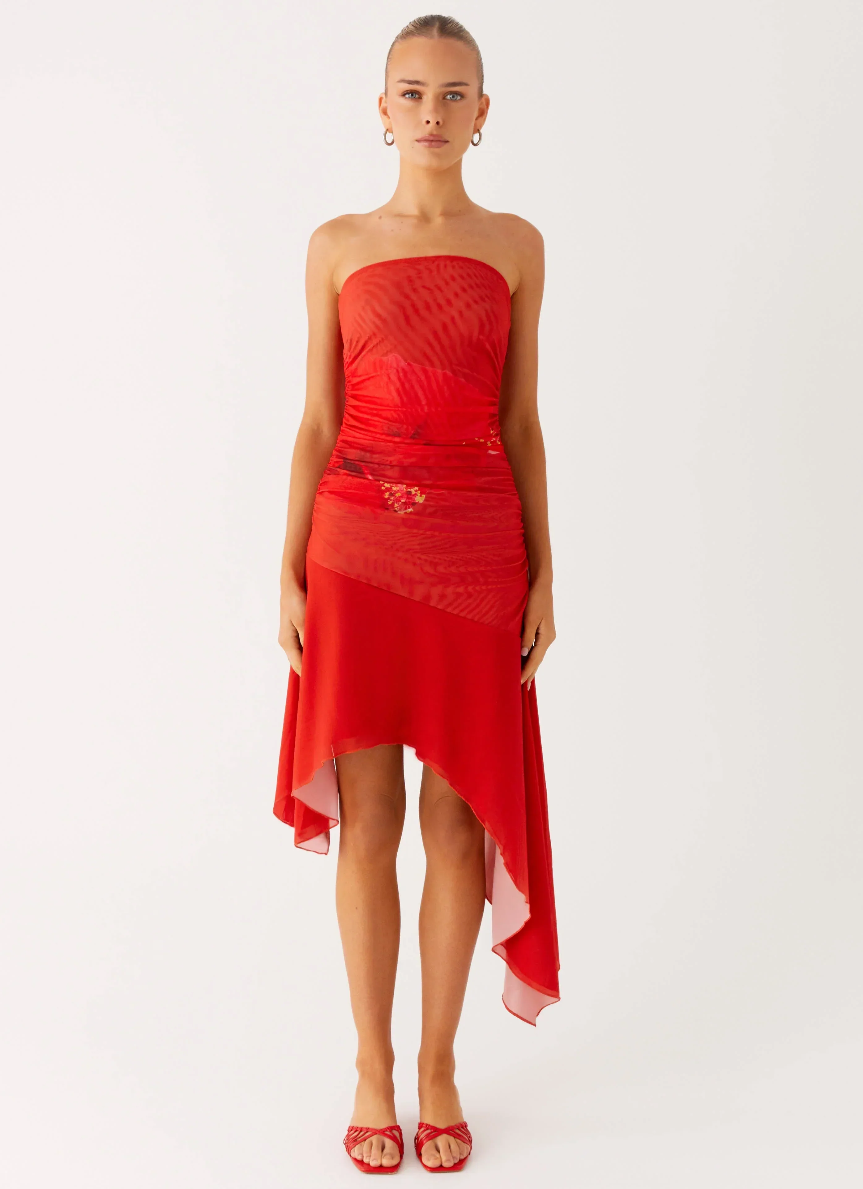 Think About It Midi Dress - Fire Red