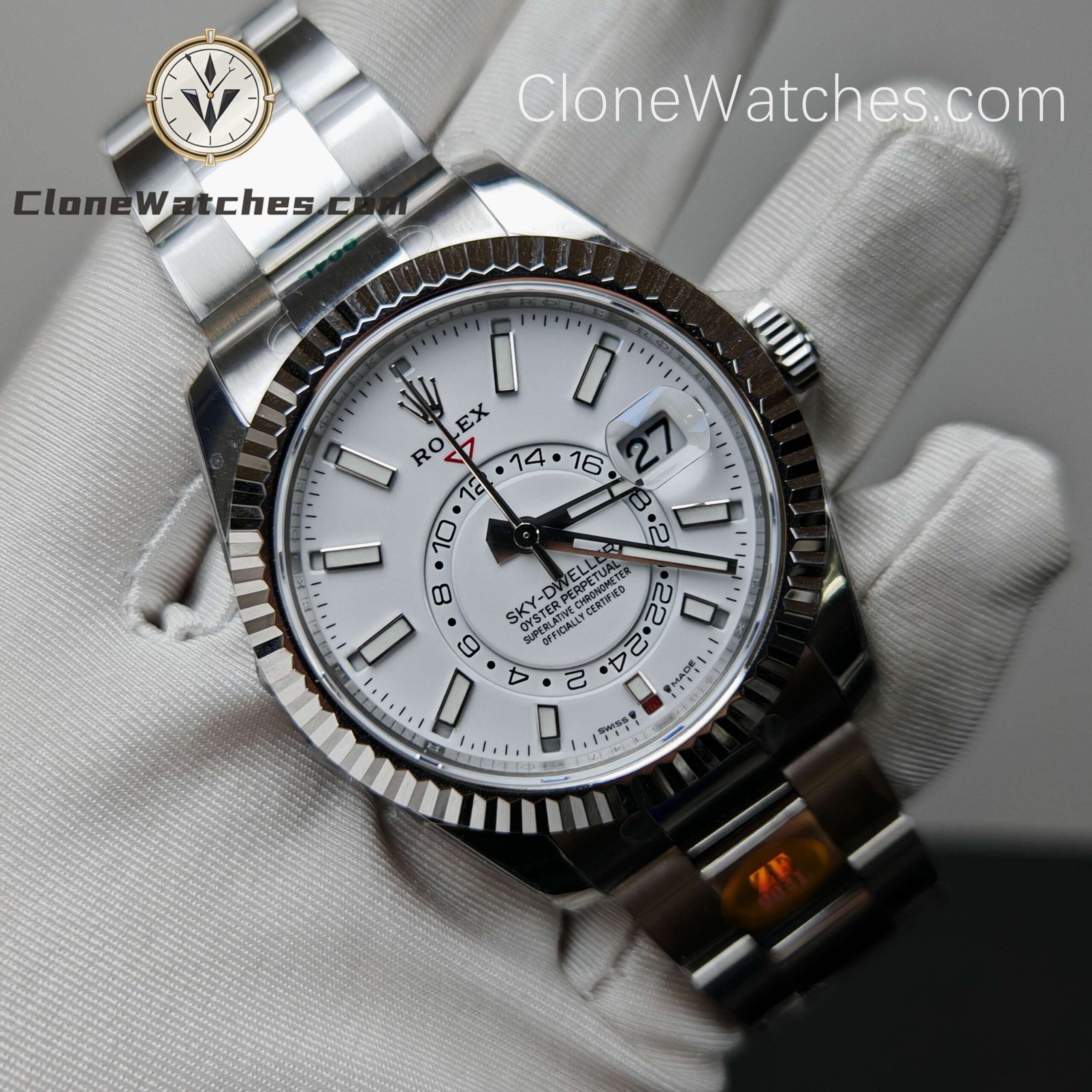Rolex Super Clone Watches 1:1 Sky Dweller White Dial Oyster M336934 9002 Movement