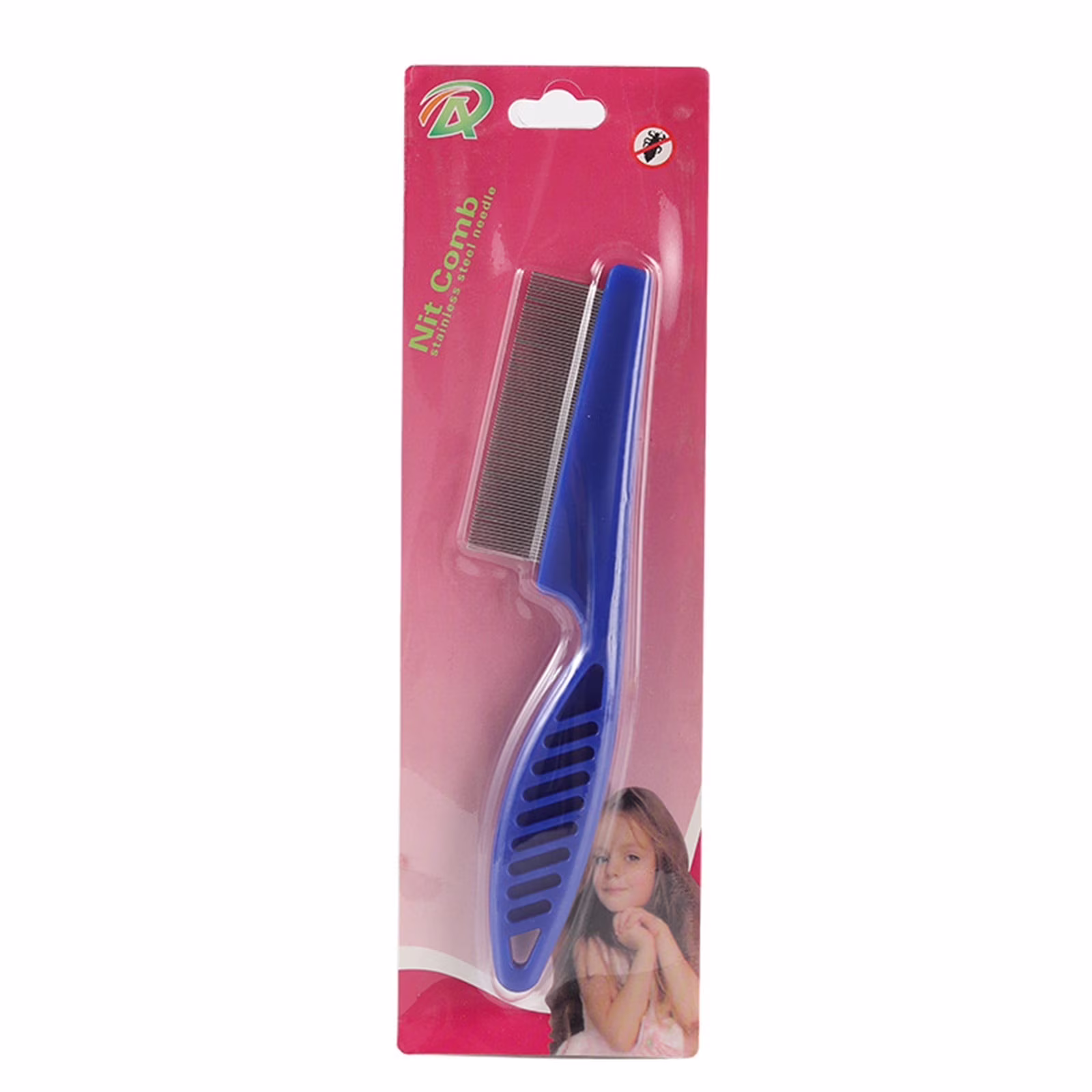 KQJQS Stainless Steel Pet Flea Comb for Dogs and Cats - Dense Tooth and Needle Comb in Cardboard Packaging