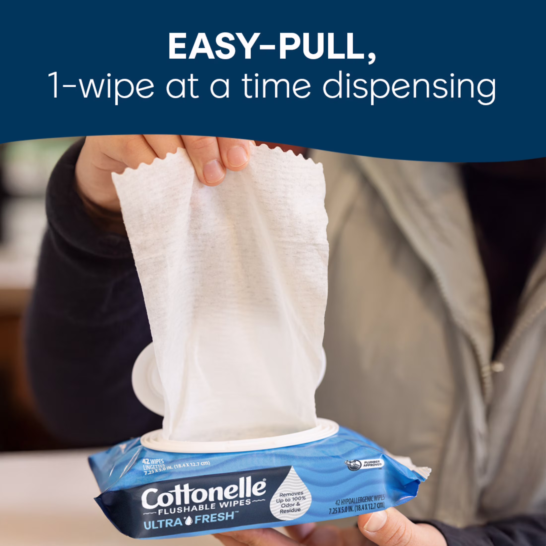 Cottonelle Ultra Fresh Flushable Wet Wipes, 1 Flip-Top Pack