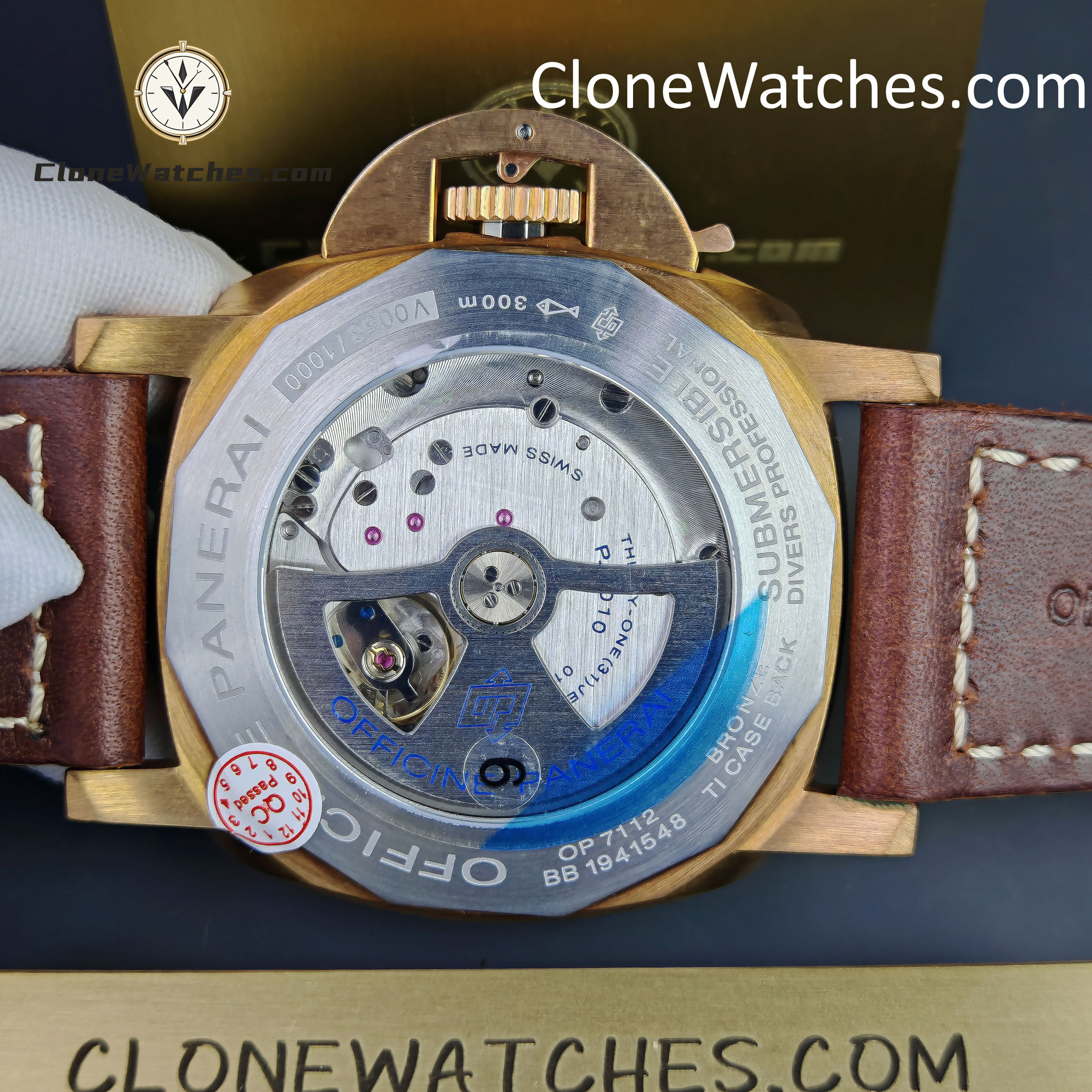 Panerai Super Clone Watches 1:1 Submersible Bronzo PAM 00968 Brown Dial