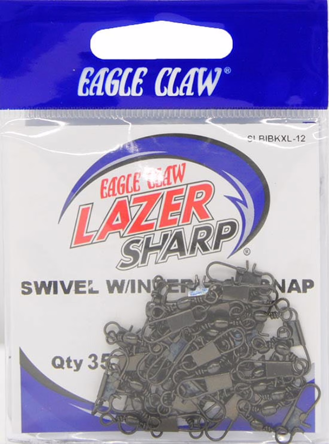 Lazer Sharp Barrel Swivel with Interlock Snap, Black, Size 12, 35 Pack