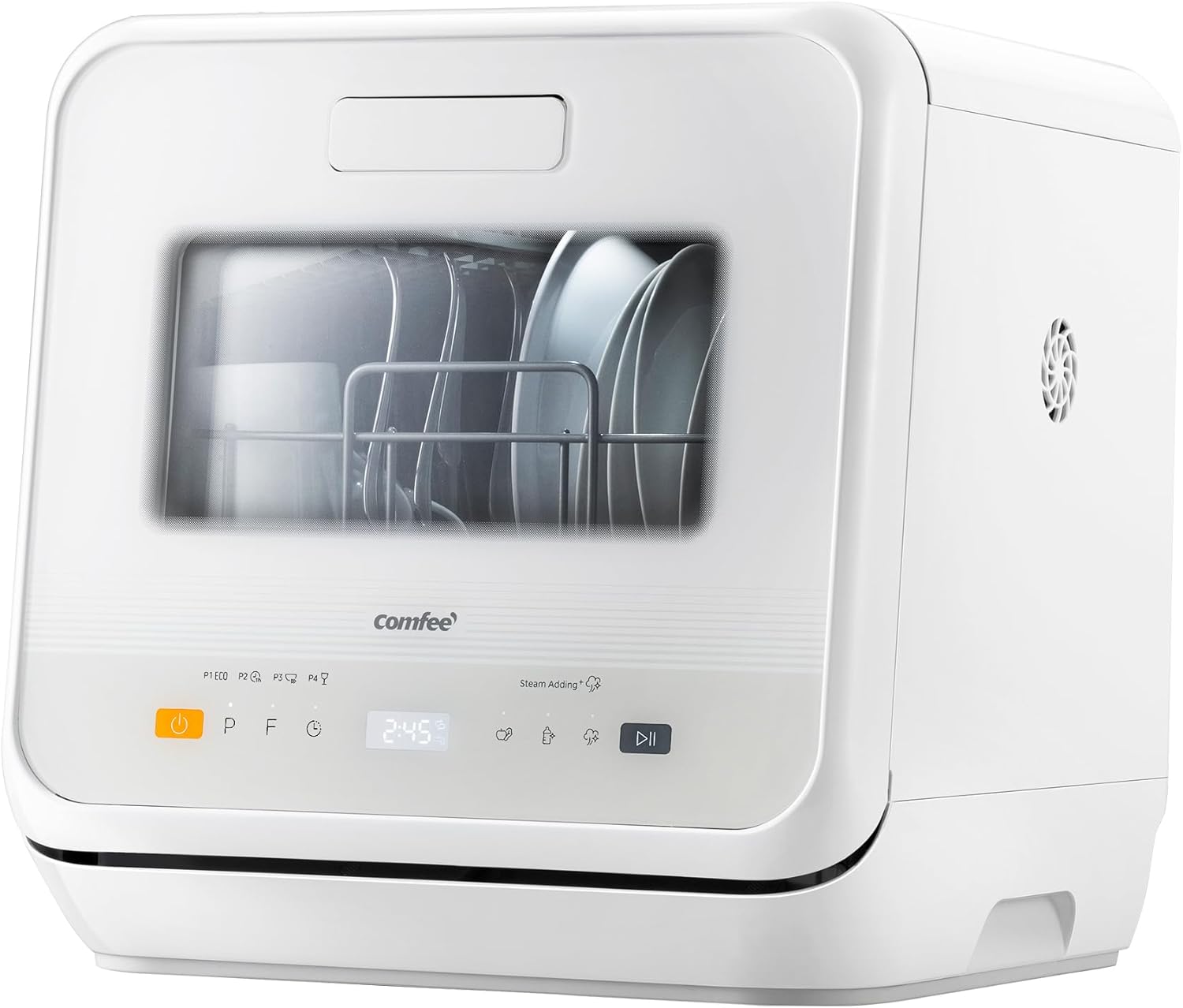 Lave vaisselle comptoir mini 6 programmes vapeur bébé fruits sans plomberie départ différé stockage 72 h blanc