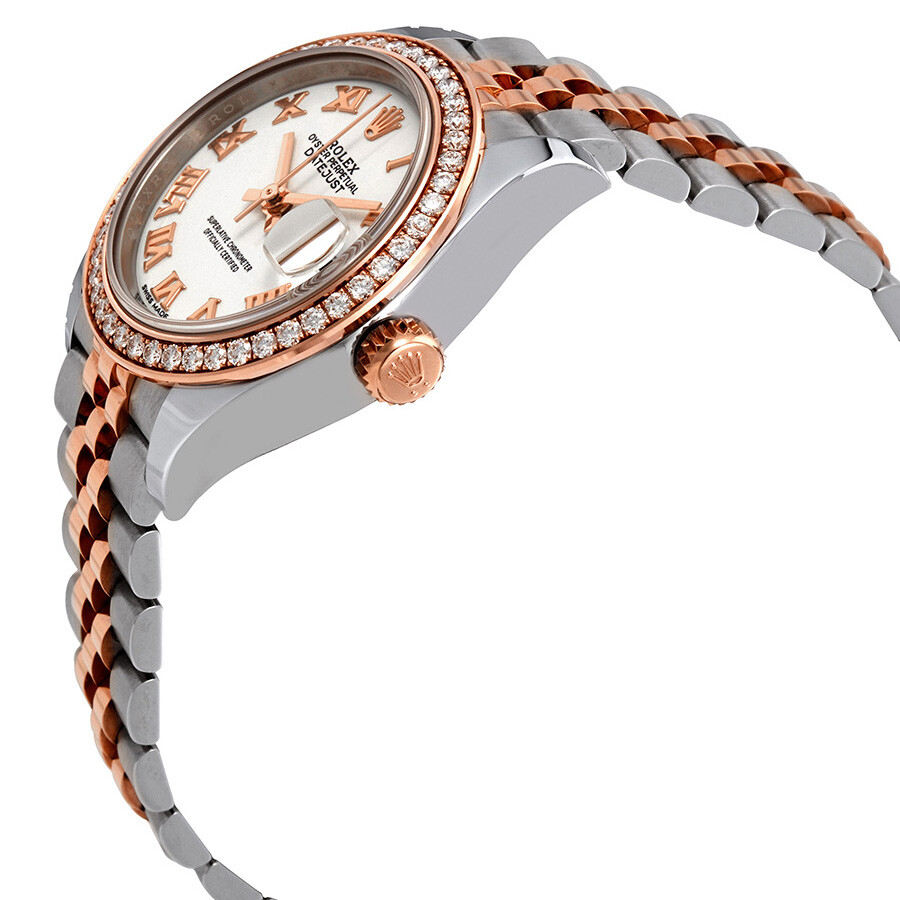 Rolex Lady Datejust White Dial Automatic Ladies Steel and 18K Everose Gold Jubilee Watch 279381WRJ（Lifetime free warranty+90-days replacement service & Refund!.）