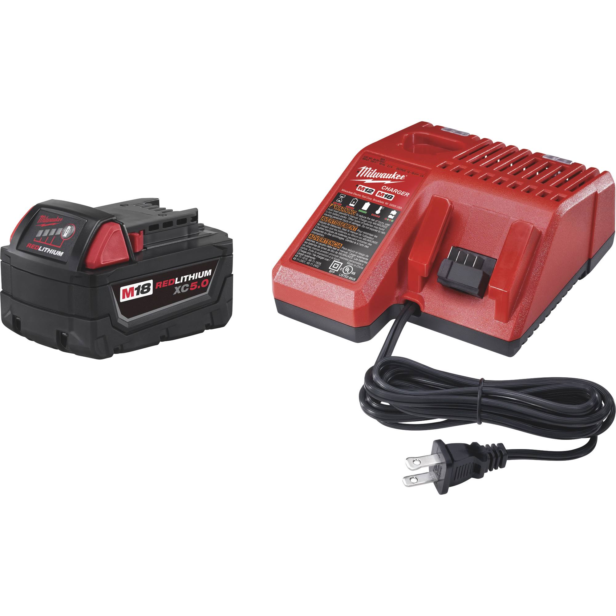 Milwaukee 48-59-1850 M18 REDLITHIUM XC5.0 Starter Kit