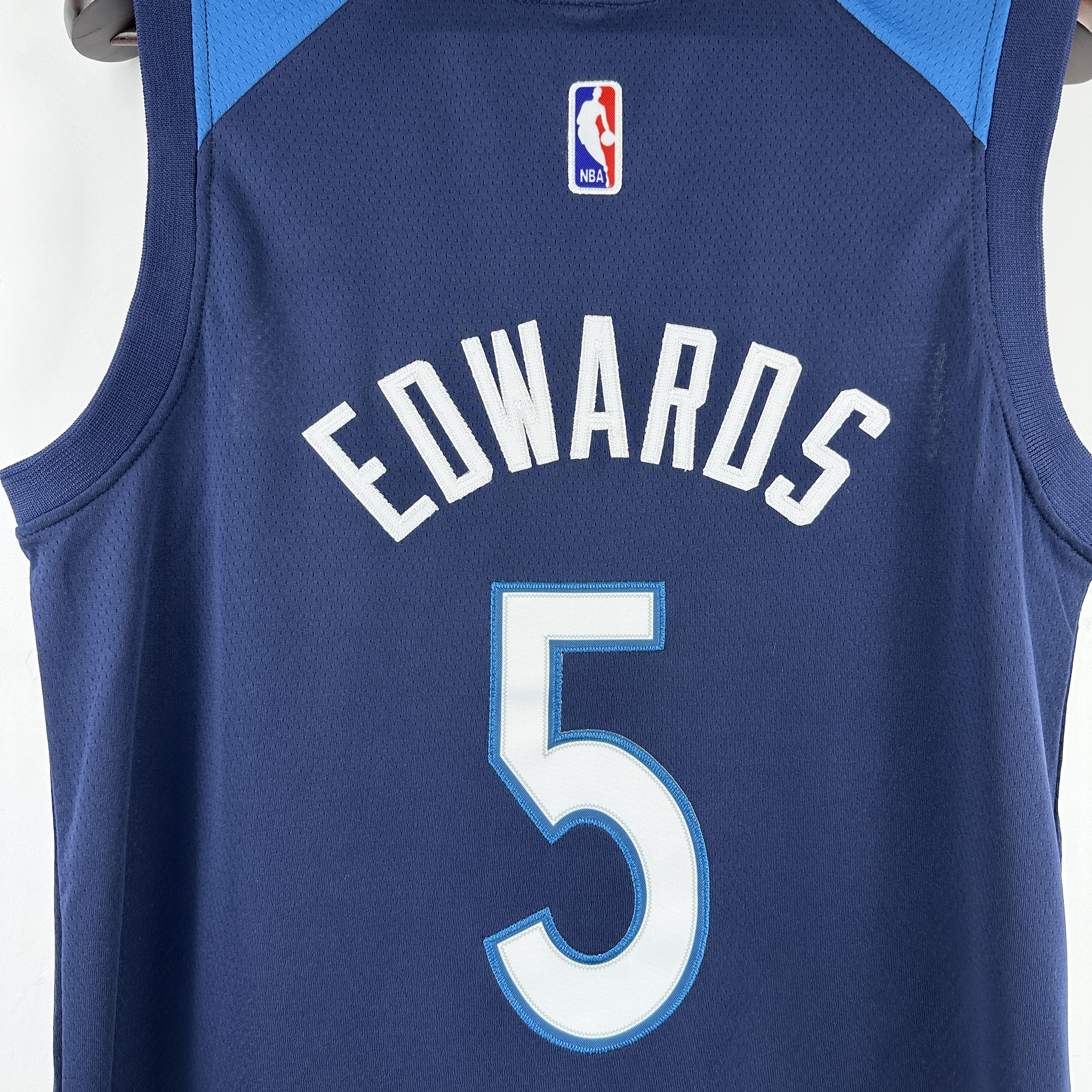 Embroidery Timberwolves Navy No. 5 Edwards