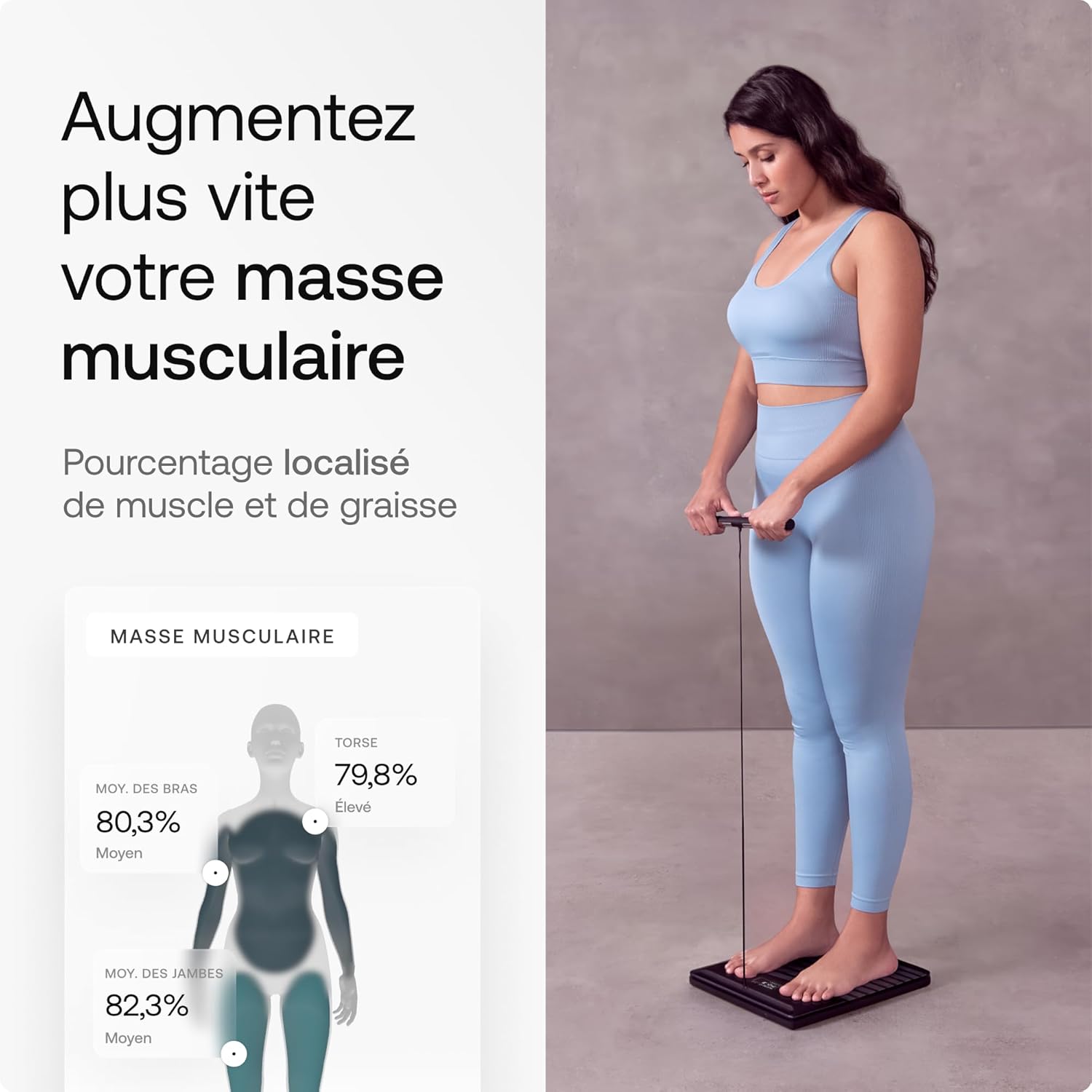 Balance connectée Body Scan WiFi analyse corporelle BIA masse graisse eau muscle
