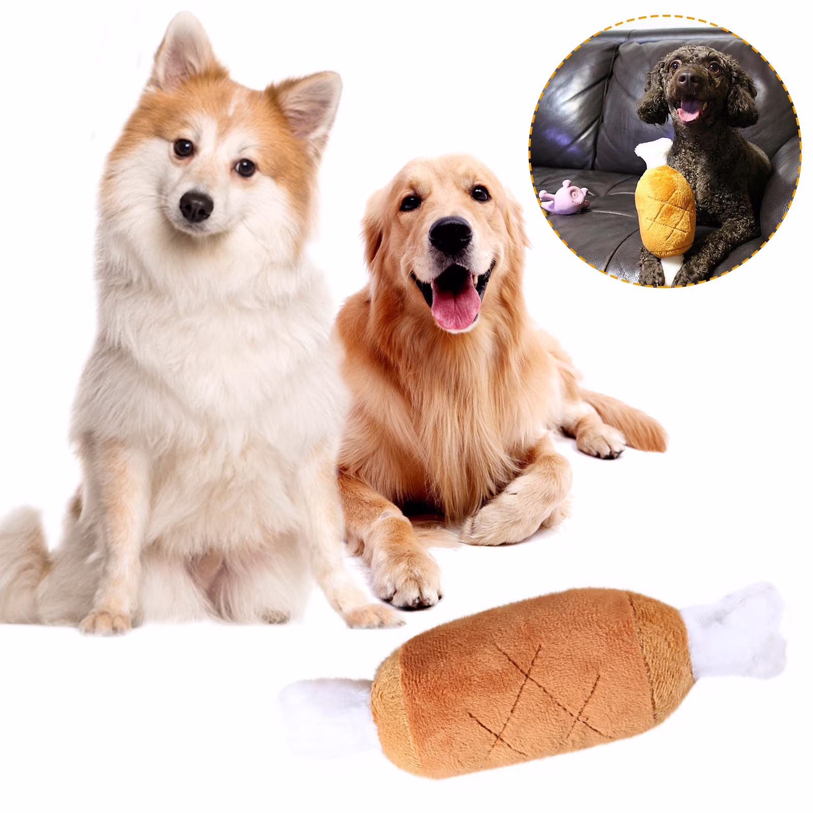 kladzum Dog Toys Small Dog -Chicken Leg Toy Sound Dog Toy Interactive Dog Toys Pet Supplies