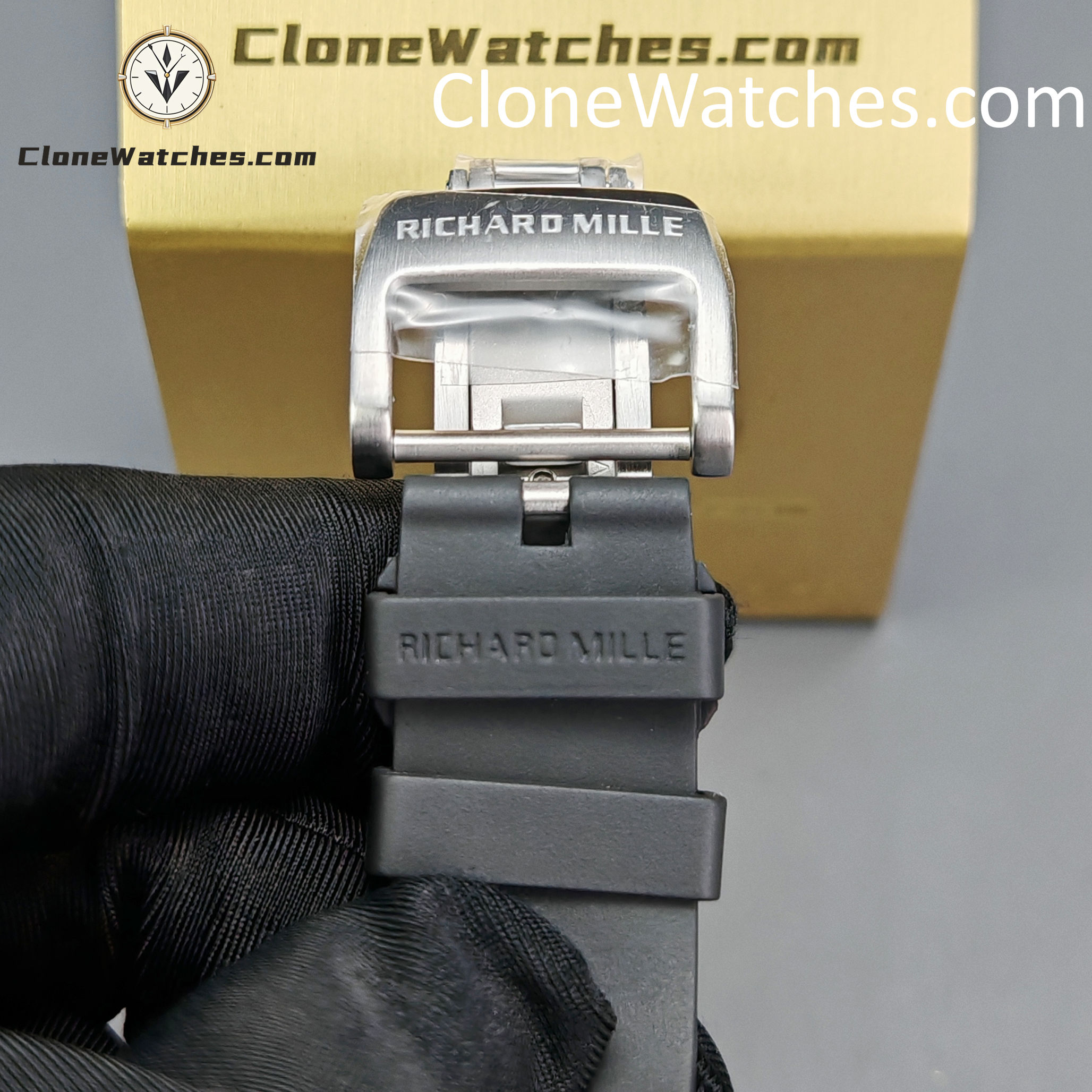 Richard Mille Super Clone Watches 1:1 RM 035 Full Transparent Tourbillon Black Strap