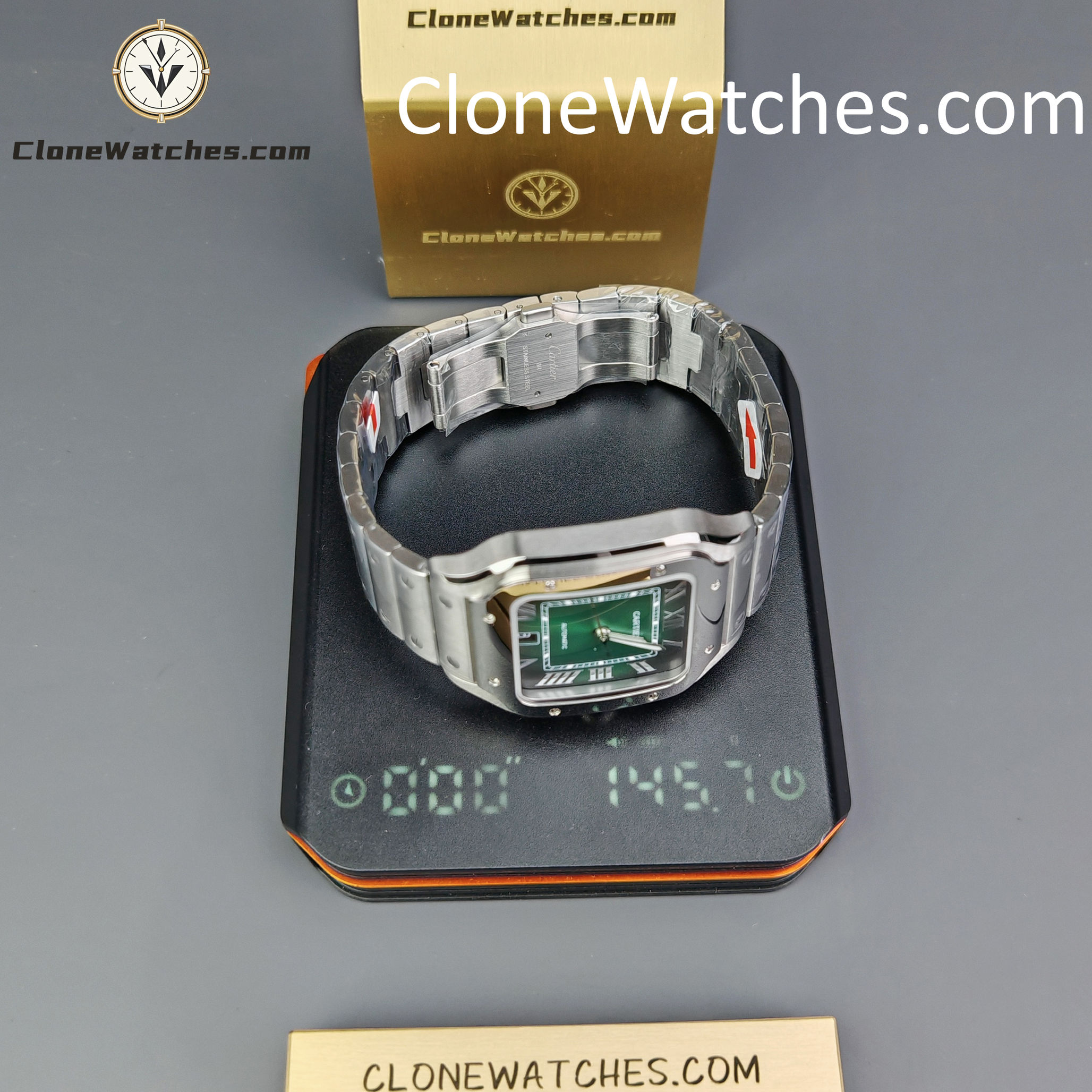 Cartier Super Clone Watches 1:1 Santos Series Gradient Green Dial 39.8MM WSSA0062