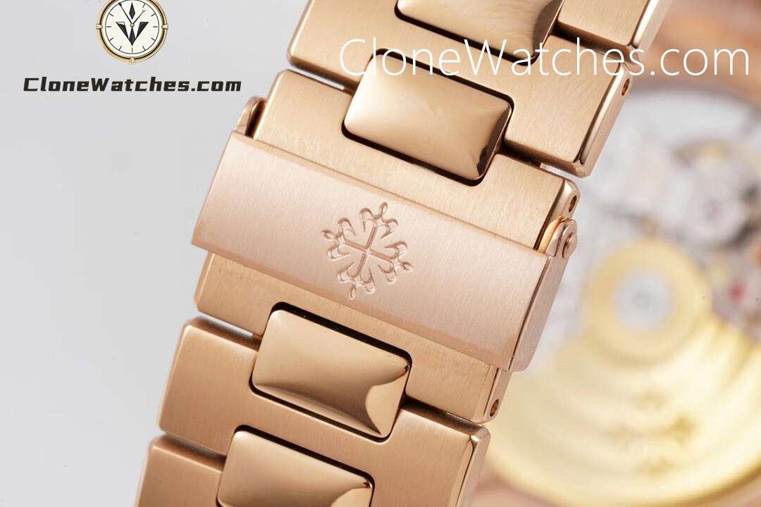Patek Philippe Super Clone Watches 1:1 Nautilus 5711 Roles Gold Brown Dial Diamond Ladies Watch