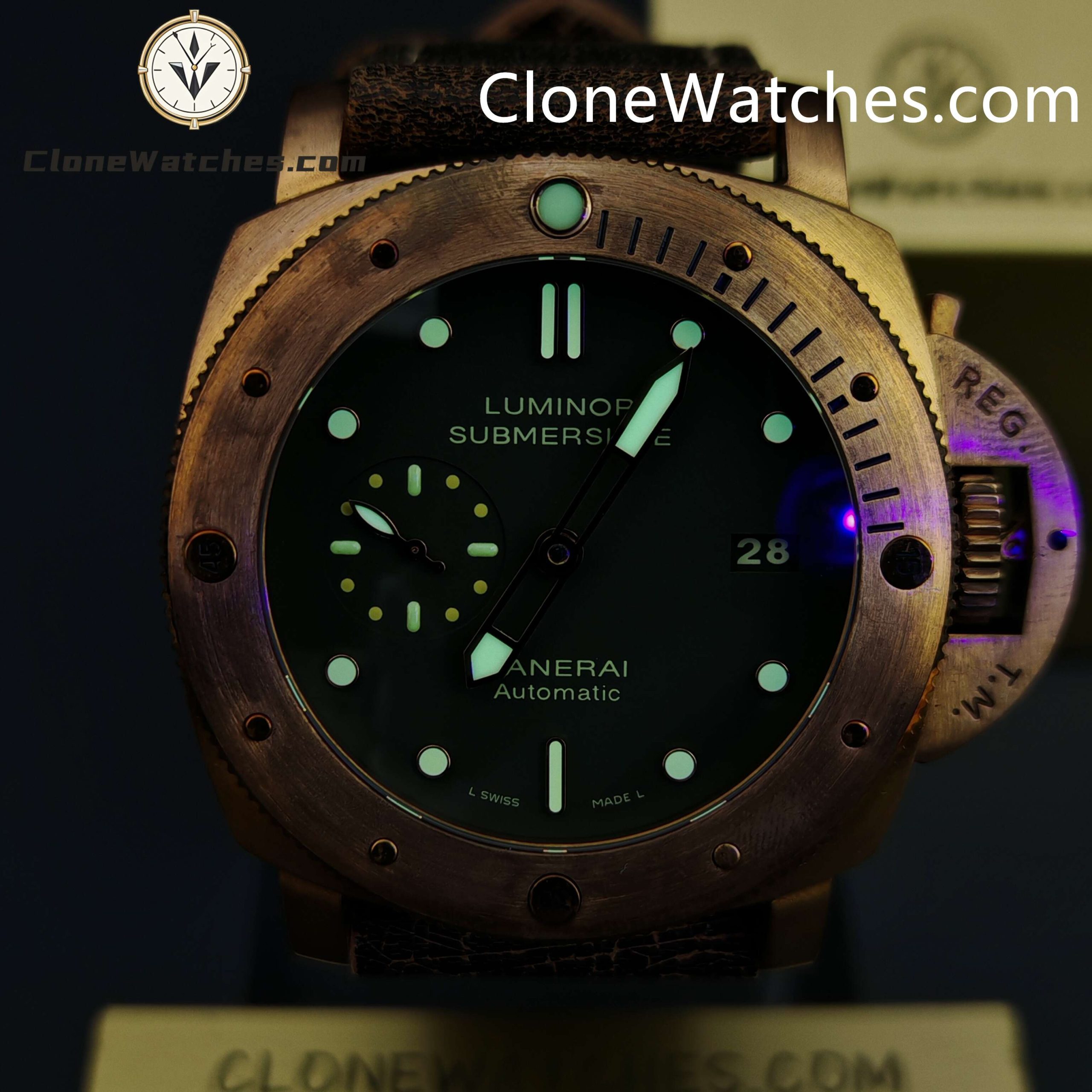 Panerai Super Clone Watches 1:1 Submersible 1950 3 Days Automatic Bronzo PAM00382