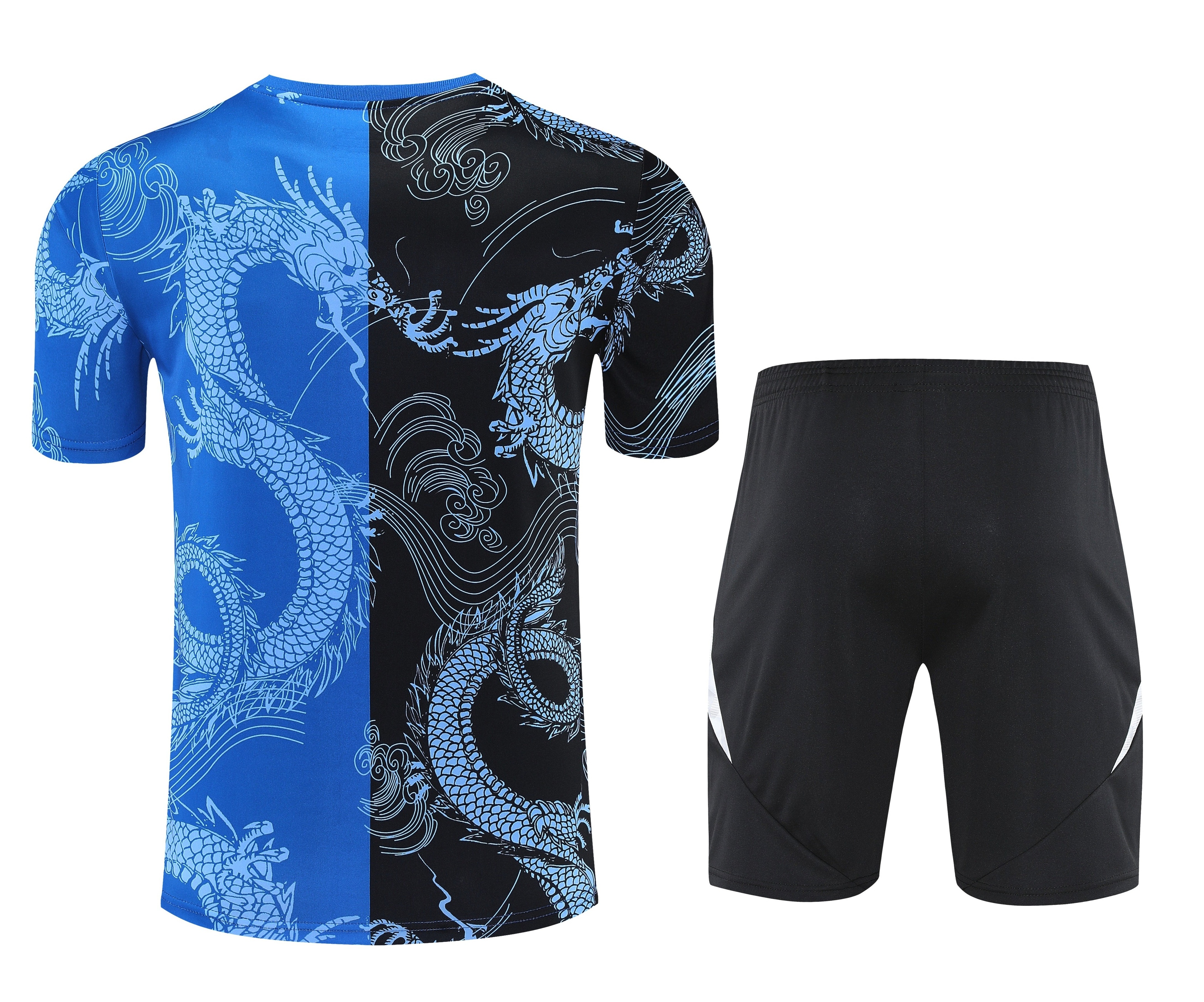 2025-26 Real Madrid short-sleeved training suit black blue Jersey - Adult Set