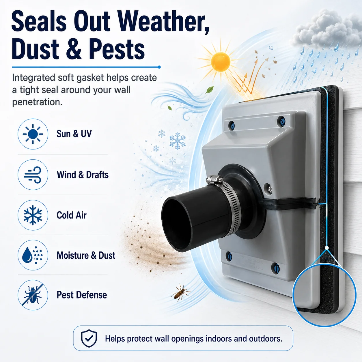 HVAC Wall Penetration & Line-Set Cover Kit – Retrofit Finish Solution