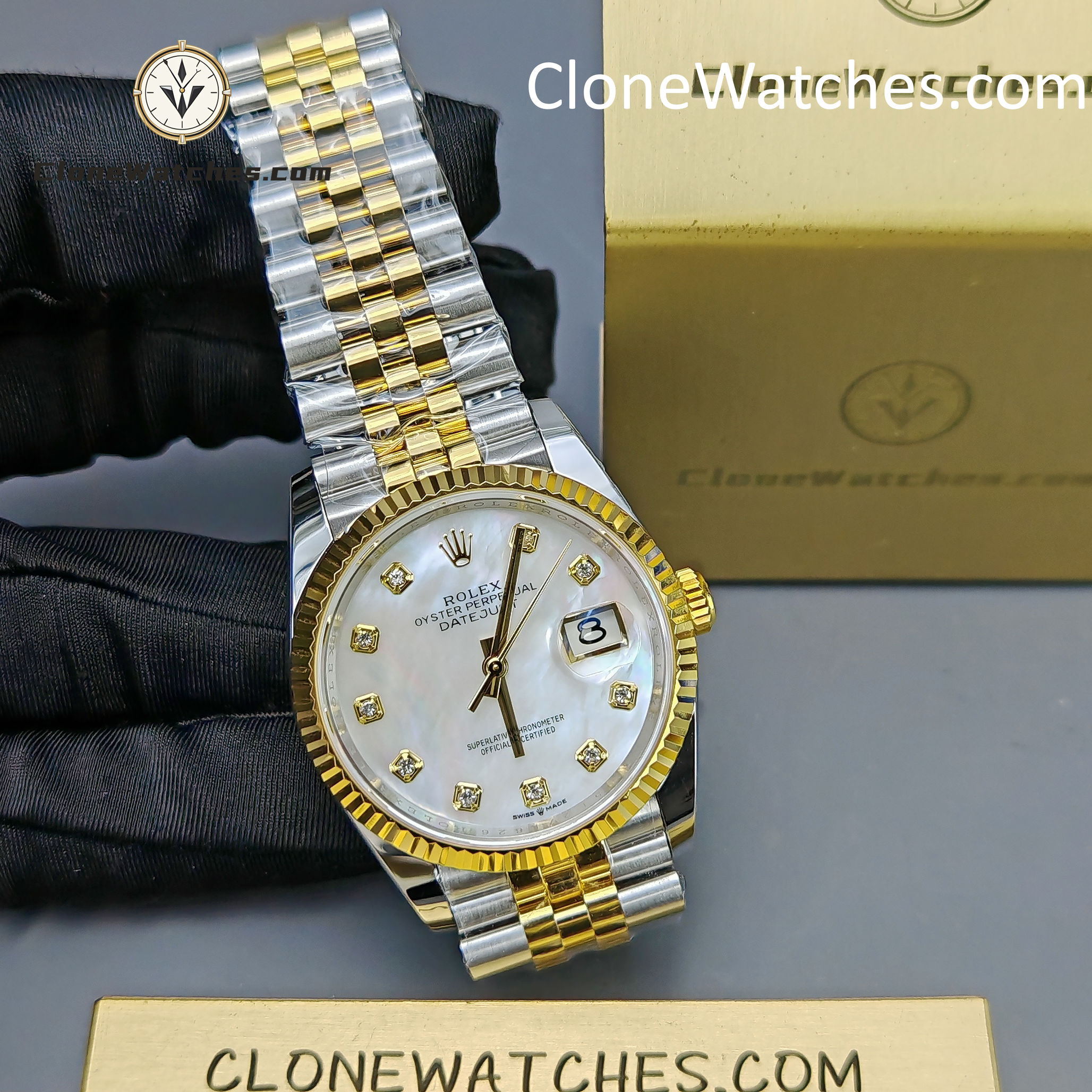 Rolex Super Clone Watch 1:1 DateJust m126233-0023 Mother-of-pearl Dial Jubilee 36MM 3235 Movement