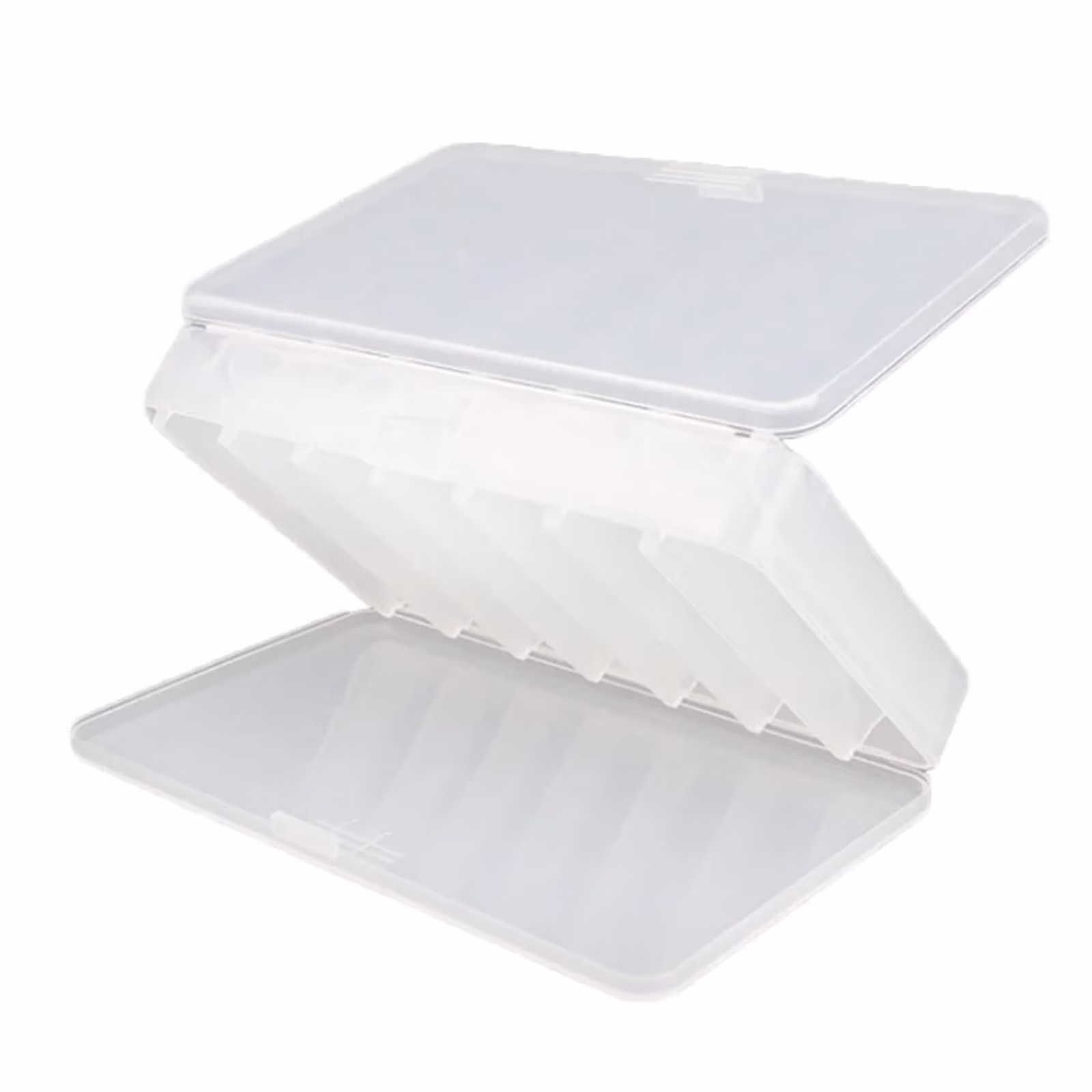 Clearance Office&Craft&Stationery under $5,Compartments Double 7 Grids Fishing Tackle Box Visible Hard Plastic Clear Fishing Squid Hooks Accessory Storage Case Container