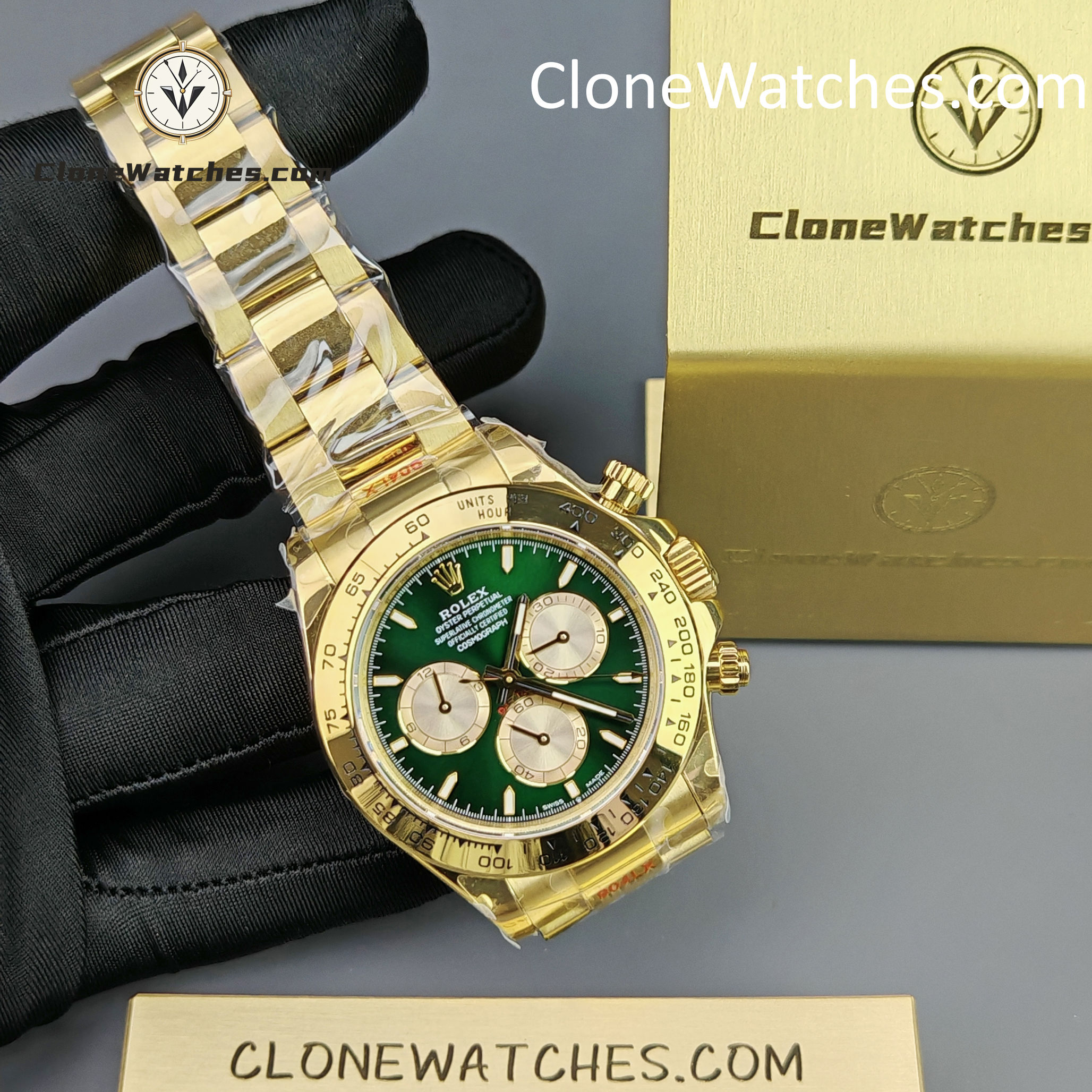 Rolex Super Clone Watches 1:1 Daytona 18K Yellow Gold Plating M126508-0008 4131 Movement