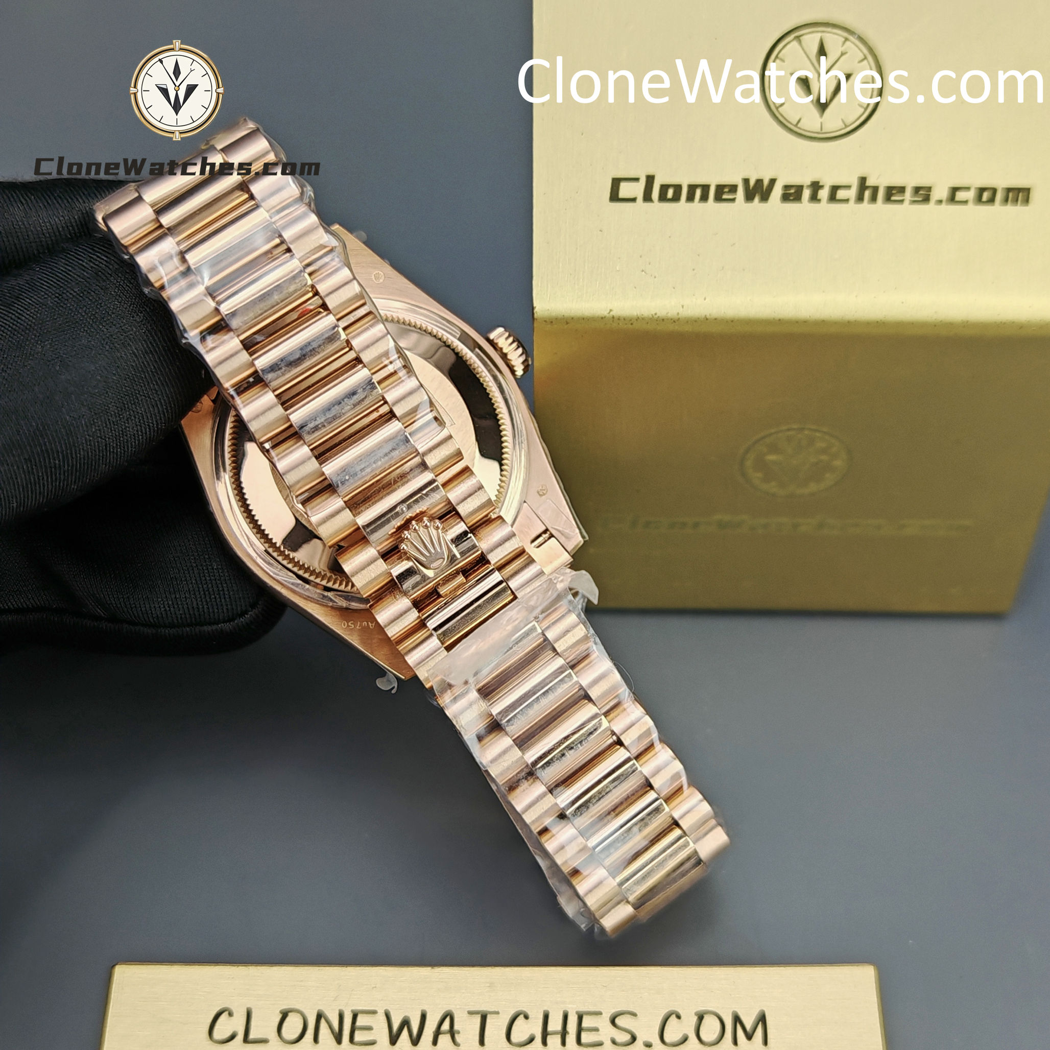Rolex Super Clone Watches 1:1 Day Date Rose Gold Turquoise Dial 36mm m128235-0085 3255 Movement