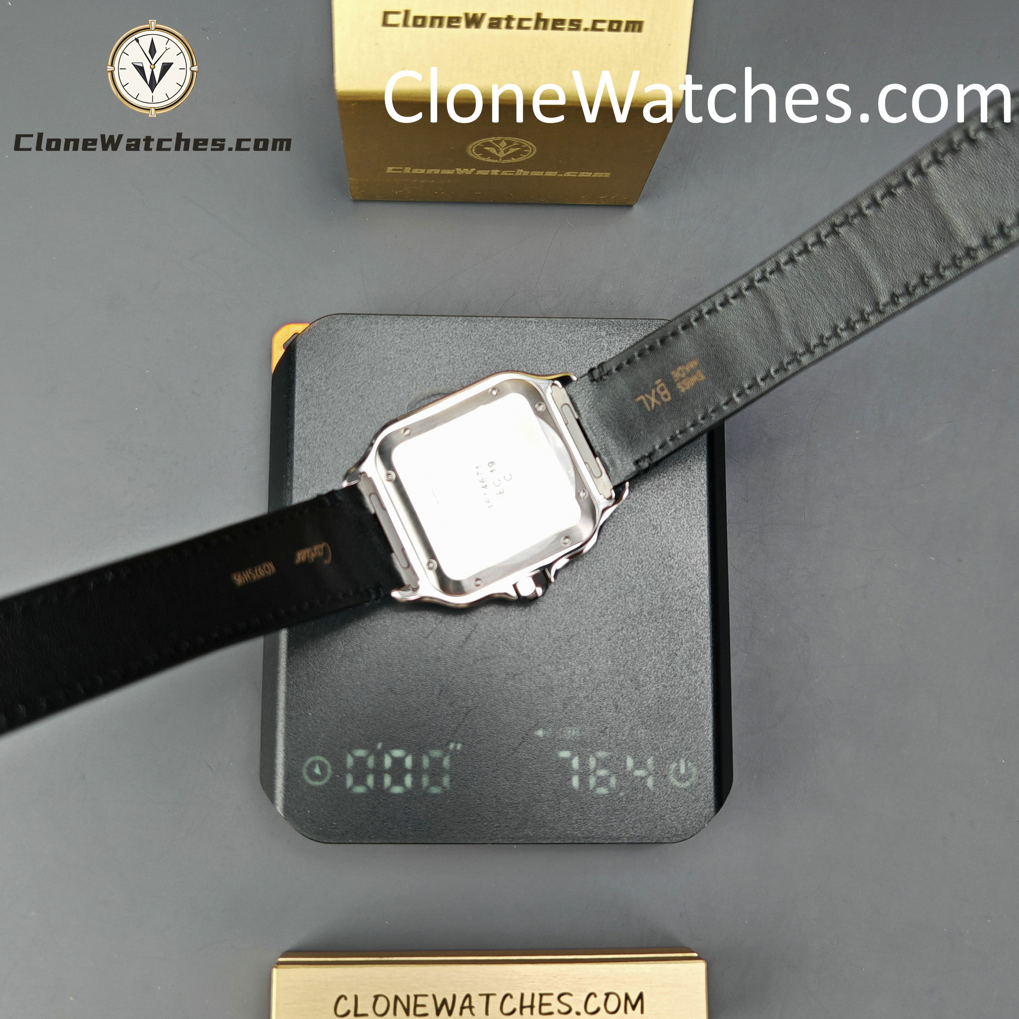 Cartier Super Clone Watches 1:1 Santos Gradient Brown Dial 39.8MM WSSA0064 Black Leather Belt