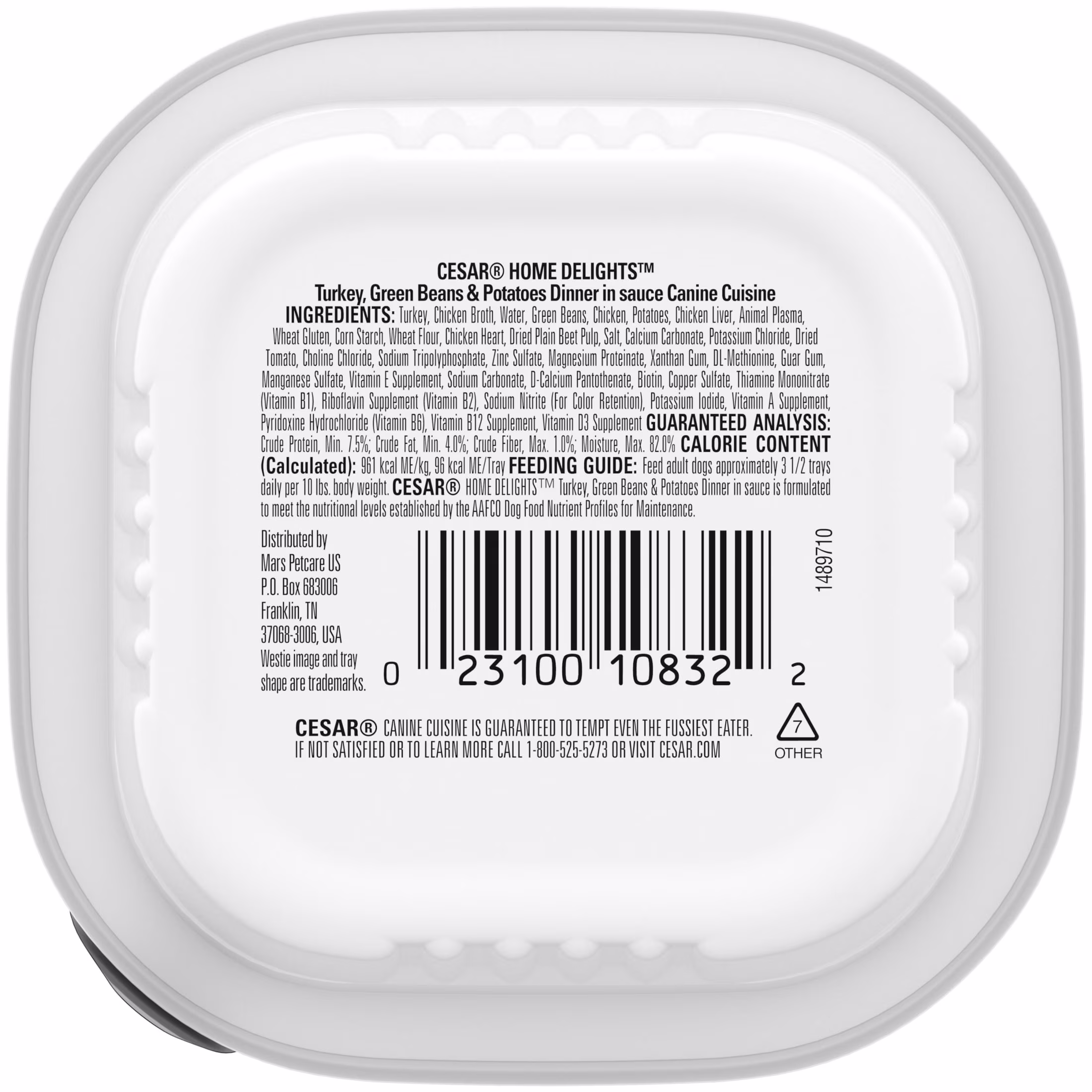 Cesar Home Delights Adult Wet Dog Food, Turkey, Green Beans & Potatoes Flavor in Sauce, 24 Count
