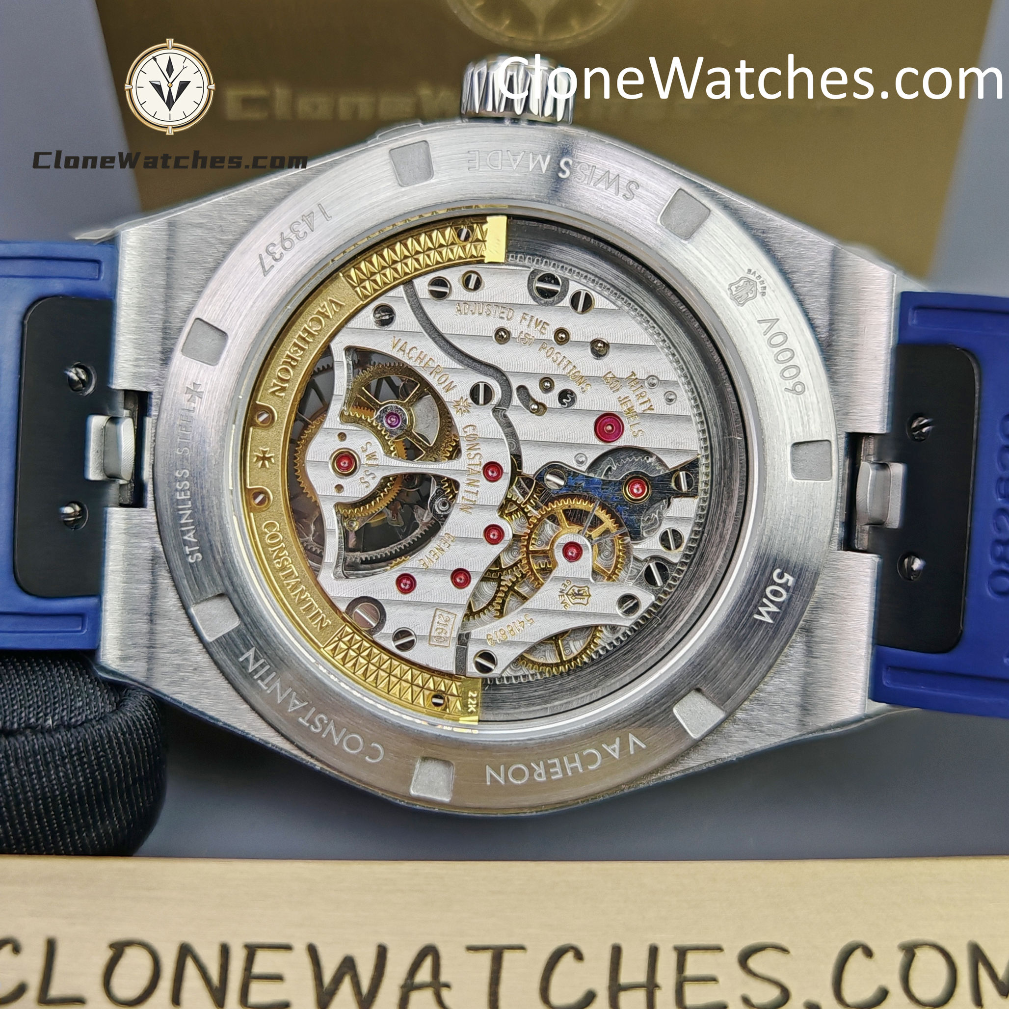 Vacheron Constantin Super Clone Watches 1:1 Overseas Tourbillon 6000V/110A-B544 42.5MM Rubber Strap