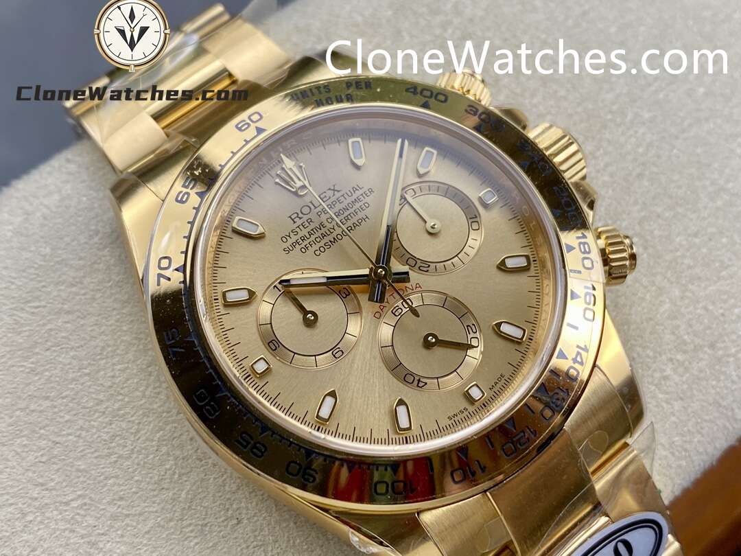 Rolex Super Clone Watches 1:1 Daytona Gold Dial M116528 – 0045 4130 Movement