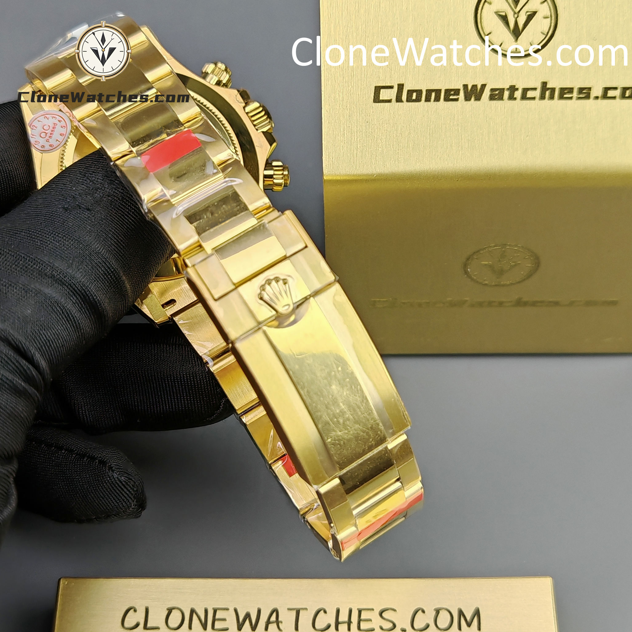 Rolex Super Clone Watches 1:1 Daytona 18K Gold Green Dial M116508-0013 4130 Movement