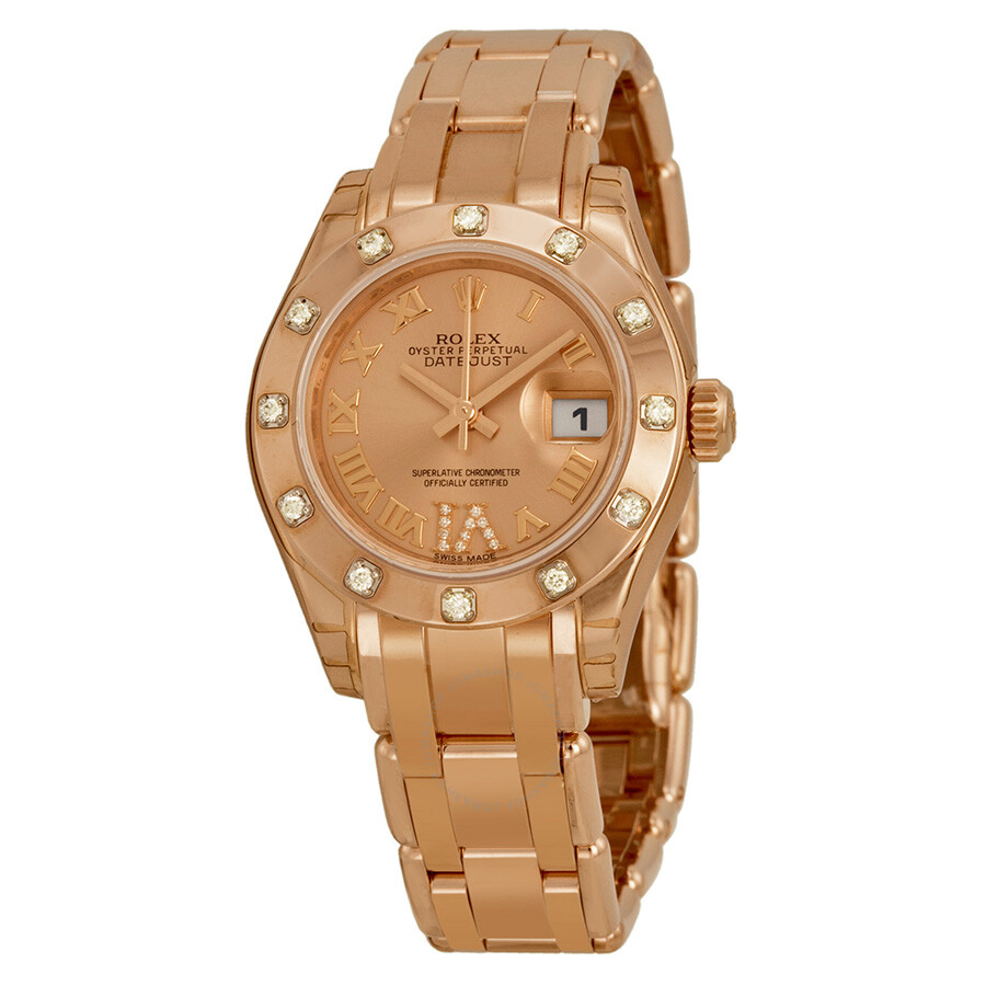 Rolex Lady-Datejust Pearlmaster Pink Dial 18K Everose Gold Automatic Ladies Watch 80315PKRDPM（Lifetime free warranty+90-days replacement service & Refund!.）