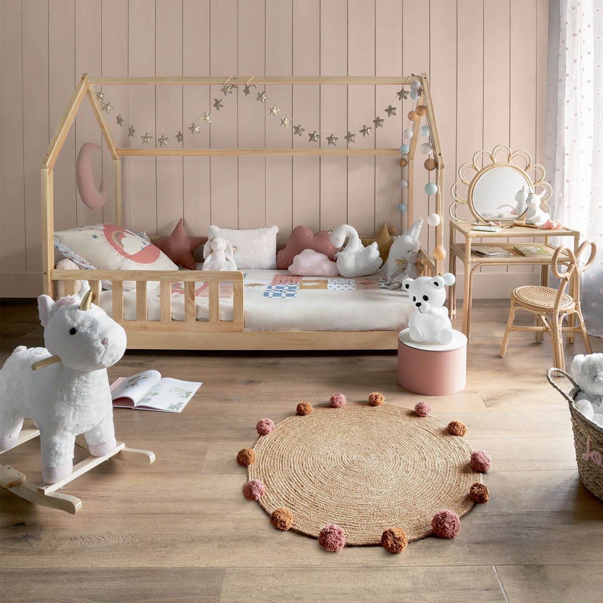 Lit cabane enfant bois 90x190 cm