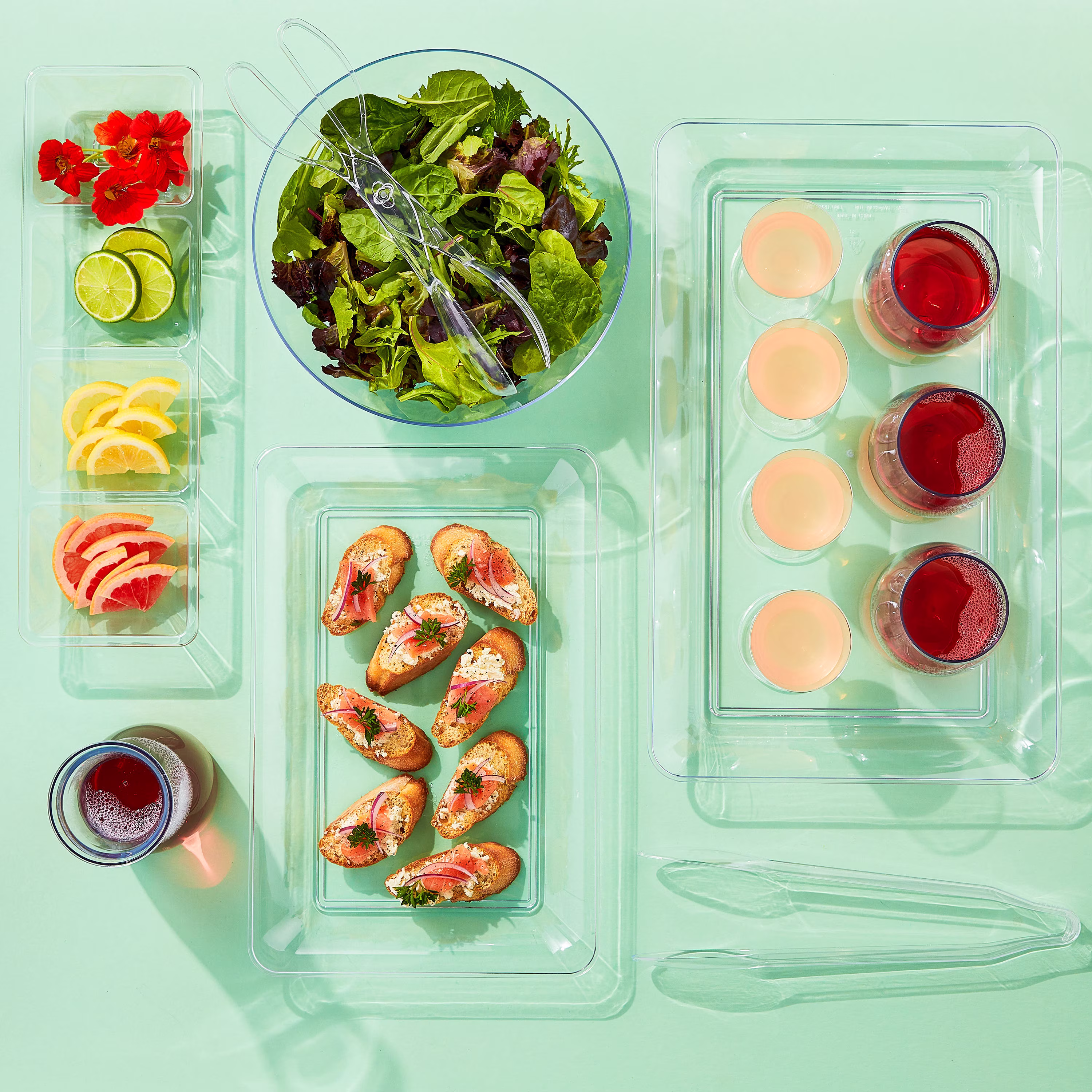 11 IN Clear Plastic Salad Tongs, by Way To Celebrate