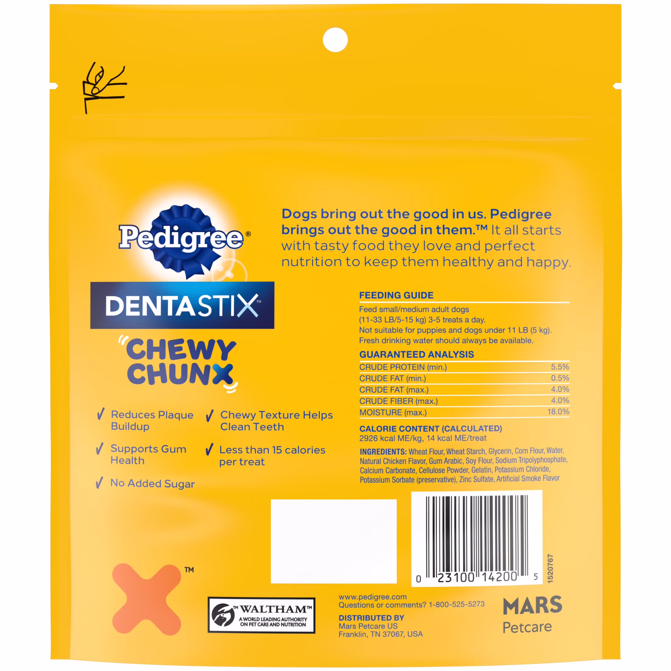 Pedigree Dentastix Chewy Chunx Dog Treats Chicken Flavor 4 oz Bag for Small & Medium Dogs