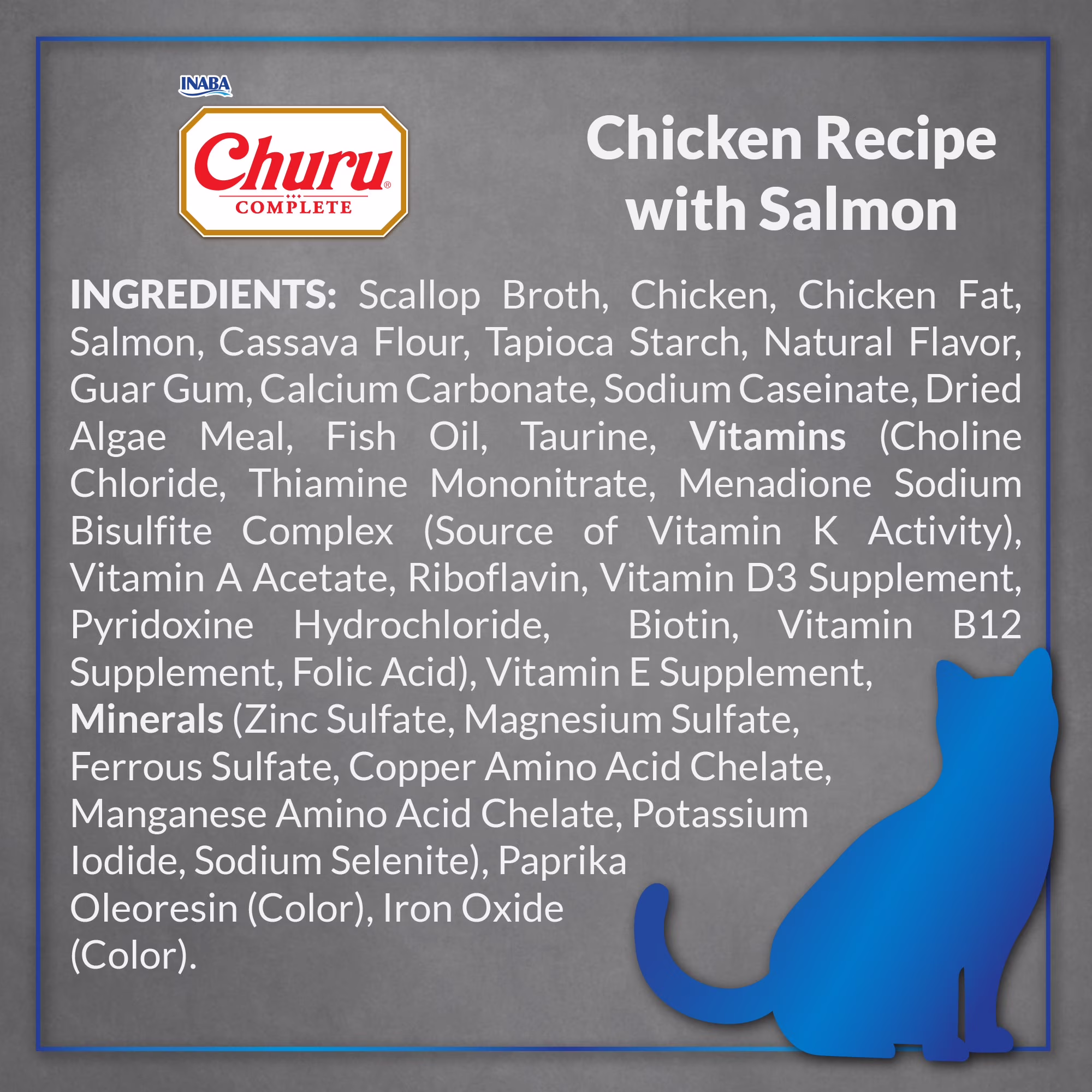 INABA Churu Complete Pate Wet Cat Food with Fish Oil, 1.23oz. per Serving, 2 Servings, Chicken Recipe with Salmon