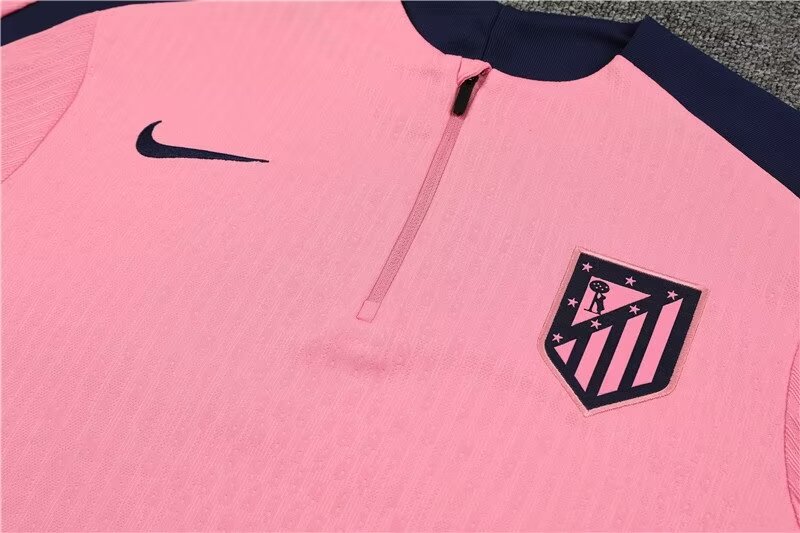 2024/25 Atletico Madrid Half Pull Training Jersey Pink 1:1 Thai Quality Set