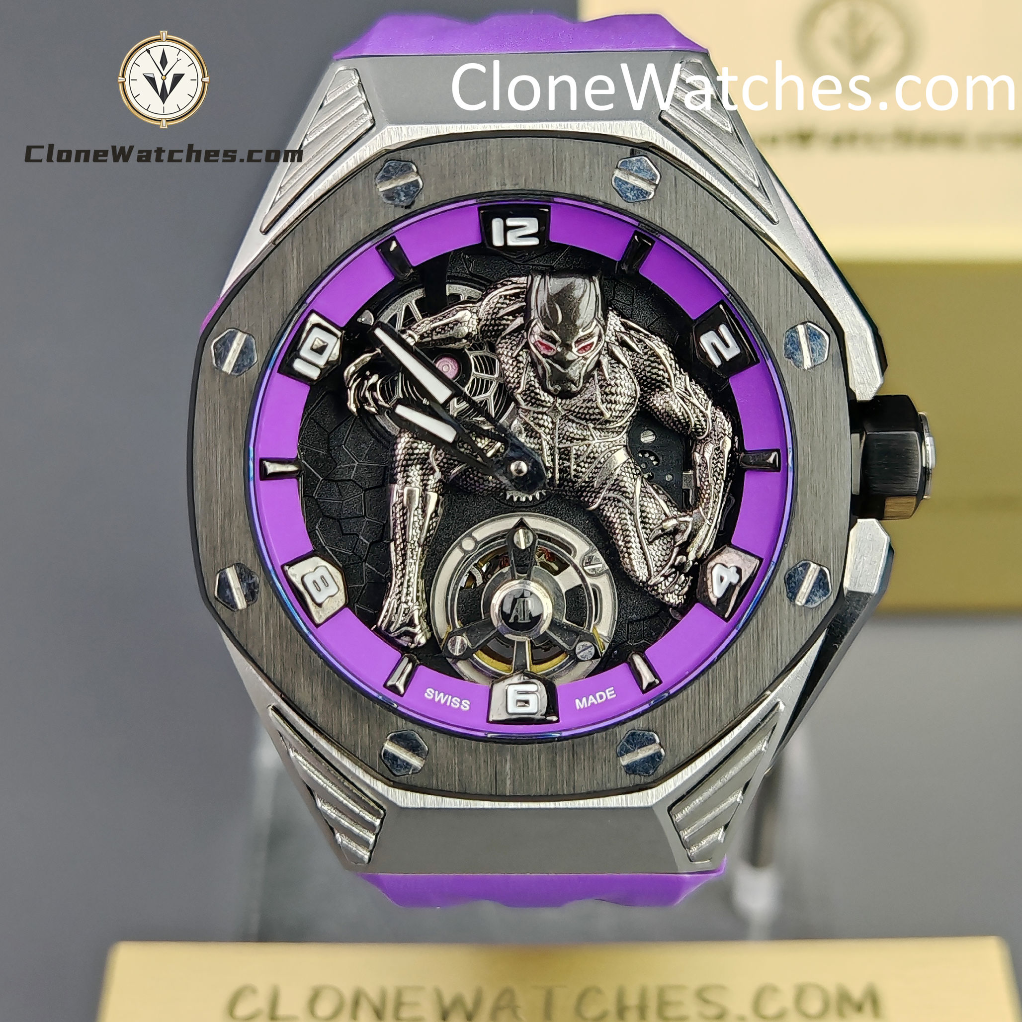 Audemars Piguet Super Clone Watches 1:1 Royal Oak Concept “Black Panther” Flying Tourbillon 26620IO 42MM