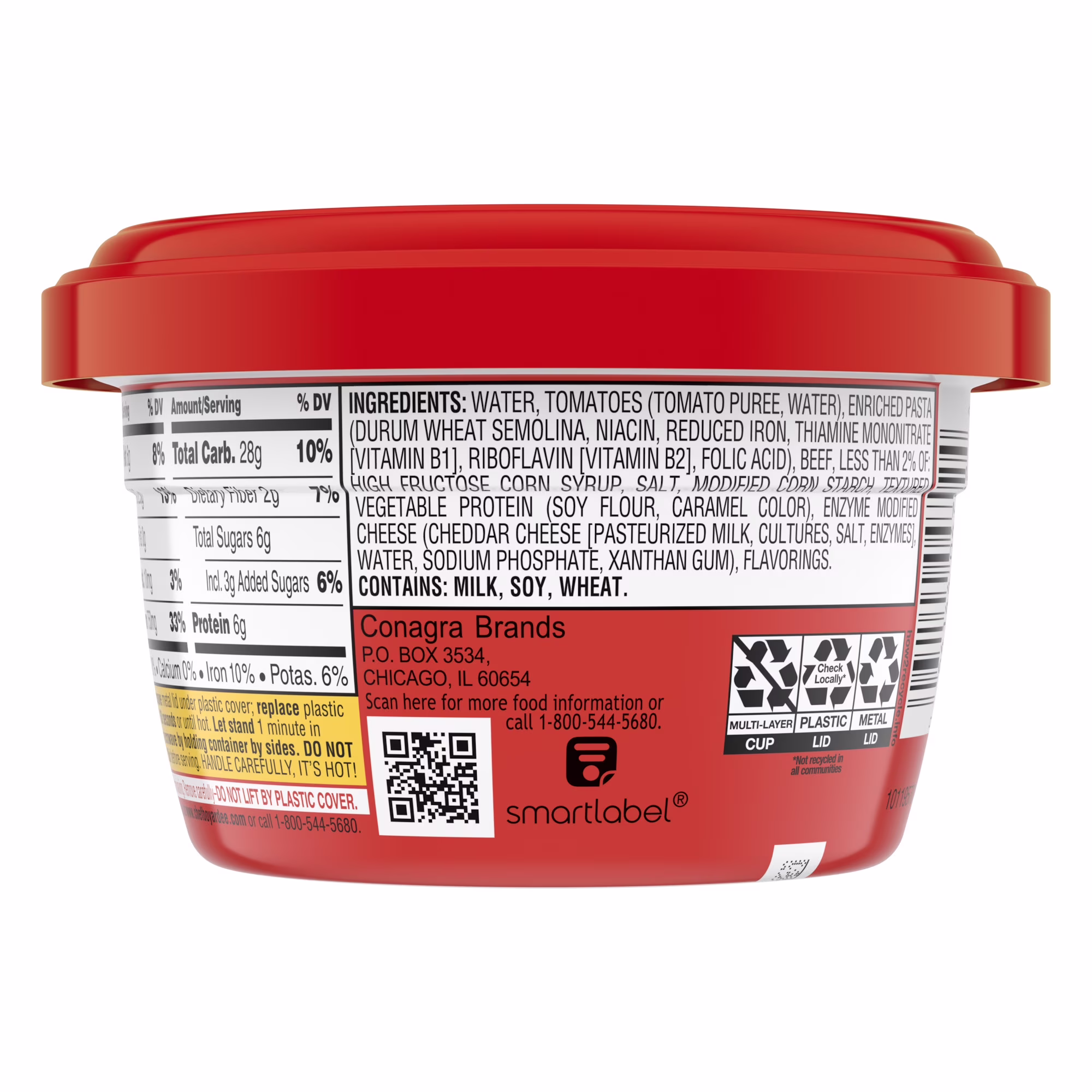 (12 pack) Chef Boyardee Beefaroni, Pasta in Tomato and Meat Sauce, Microwavable Meal, 7.5 oz. Bowl