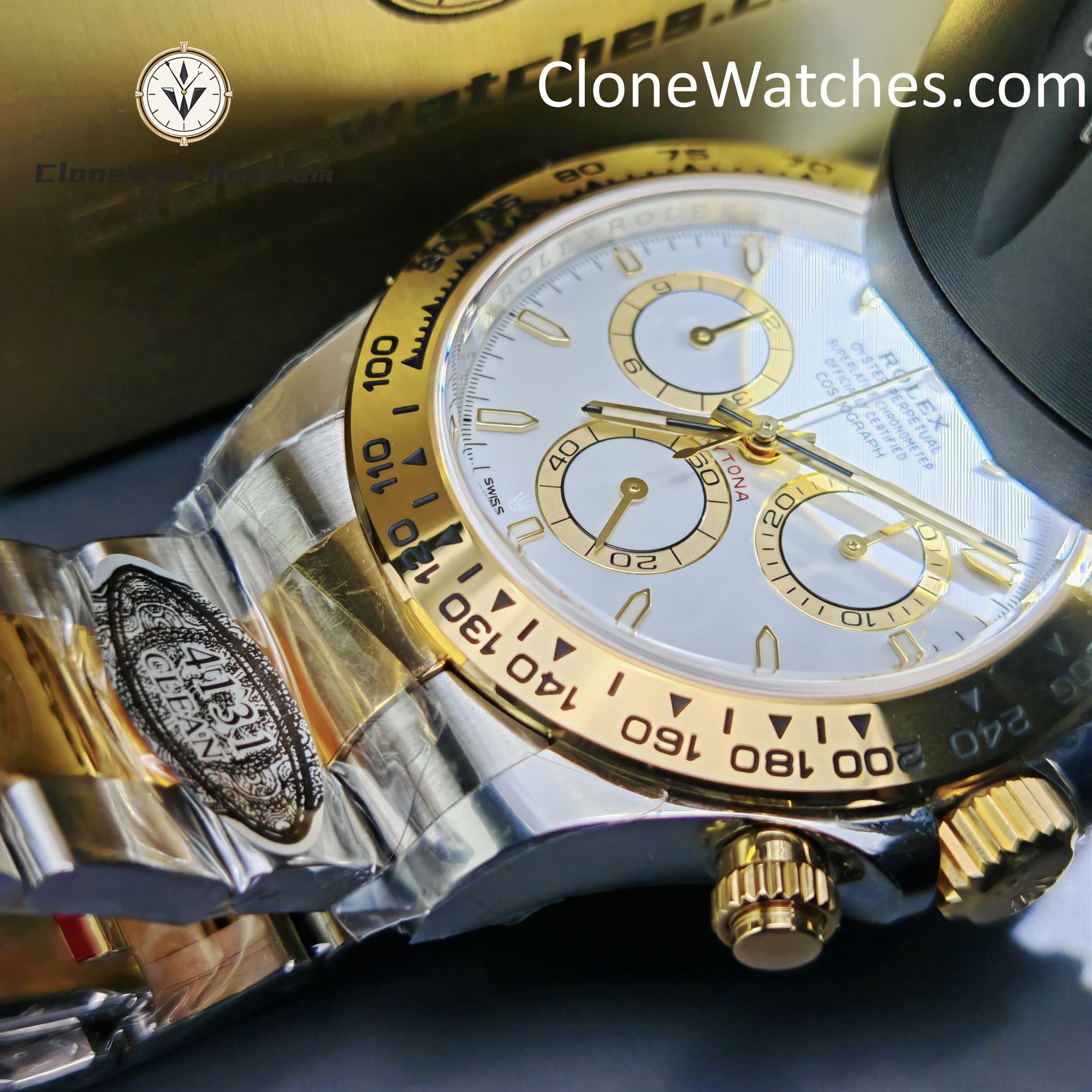 Rolex Super Clone 1:1 Daytona 18k gold m126503-0001 White Dial 4131 movement