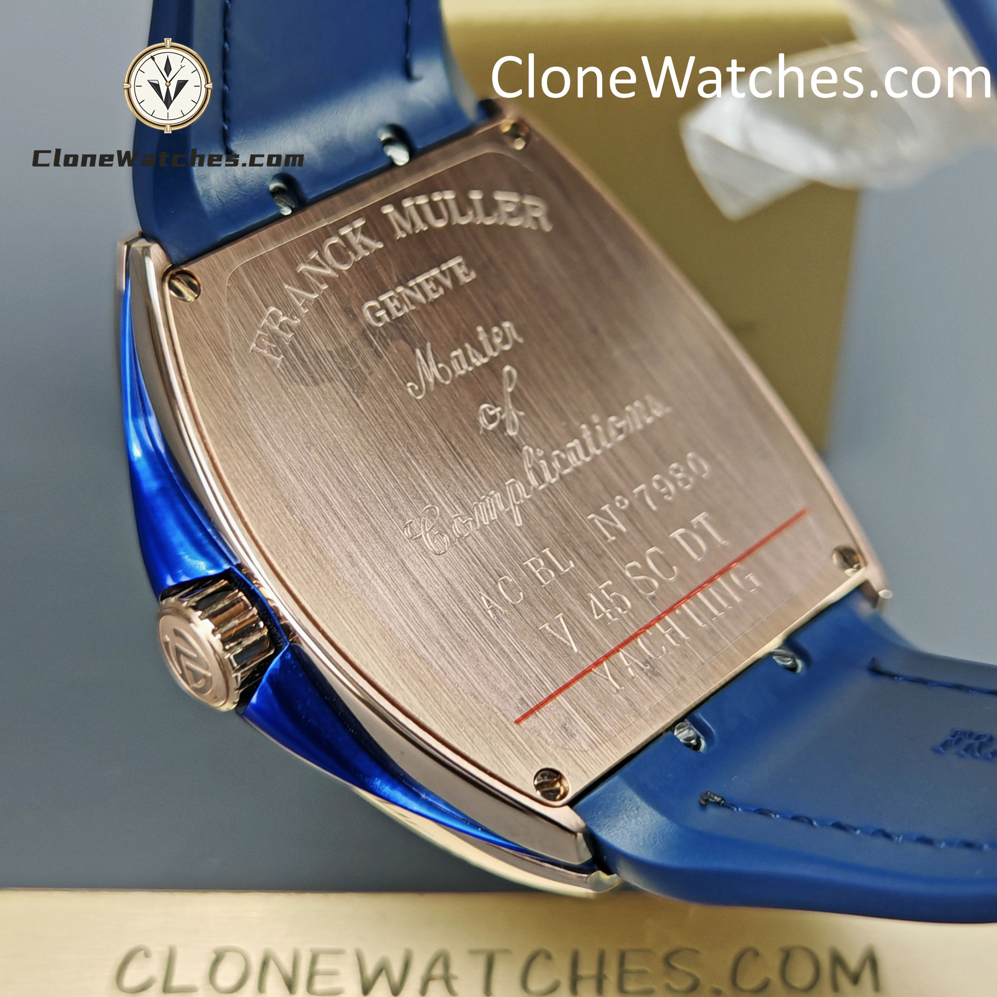 Franck Muller Super Clone Watches 1:1 V45 SC DT YACHTING 5N Rose Gold Blue Dial