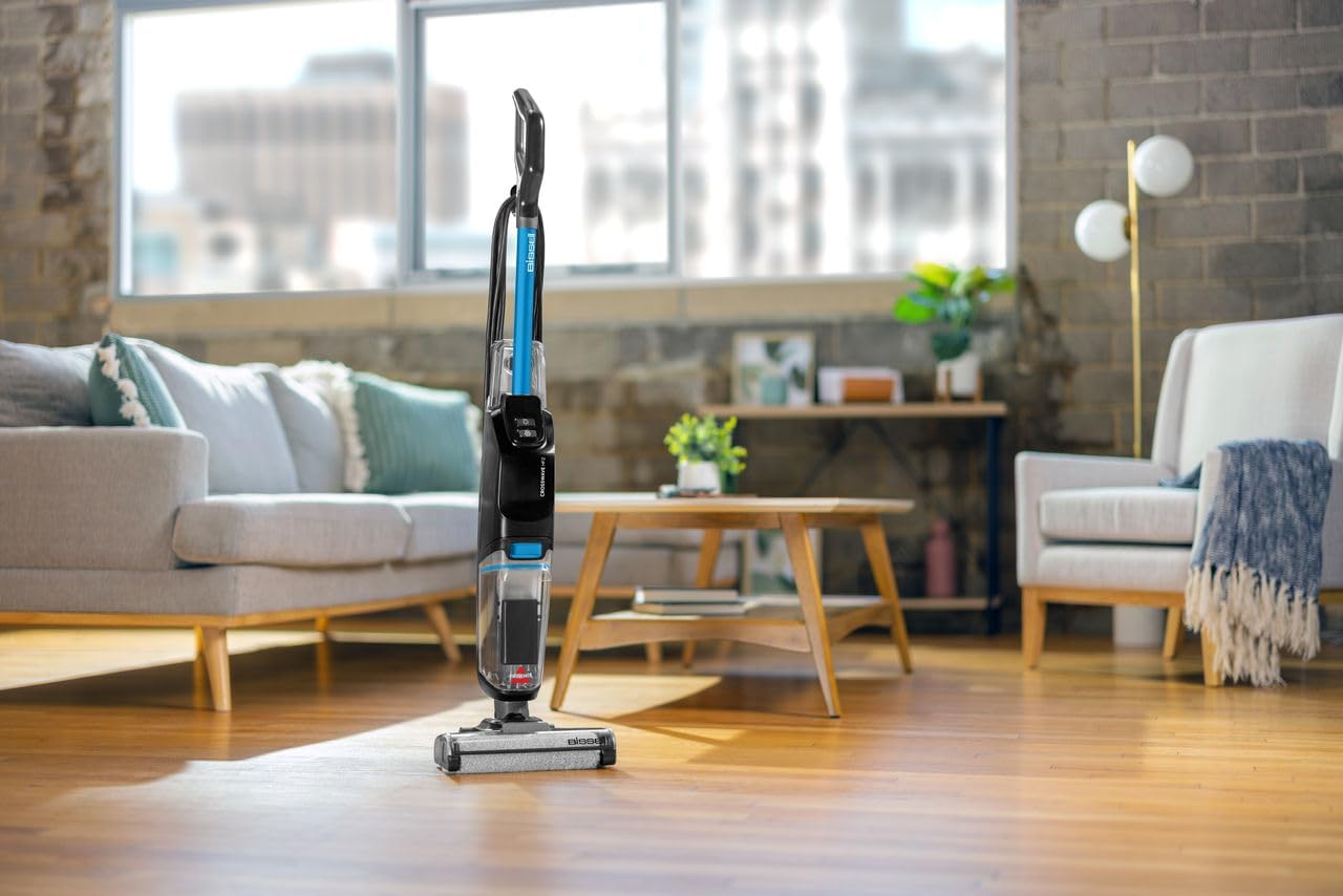 Aspirateur balai laveur filaire aspire et lave sols durs